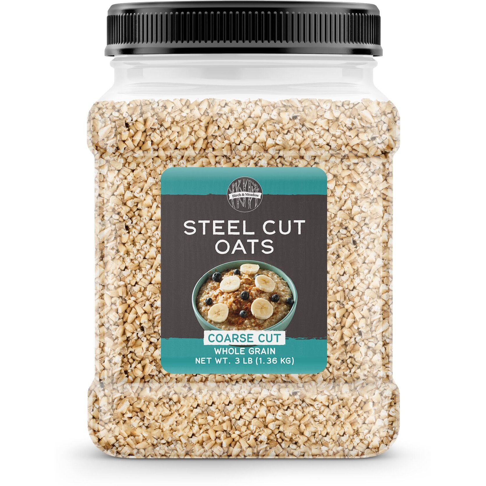 Birch & Meadow Steel Cut Oats, 3 Lb, Whole Grain, Irish Oat Meal, Breakfast