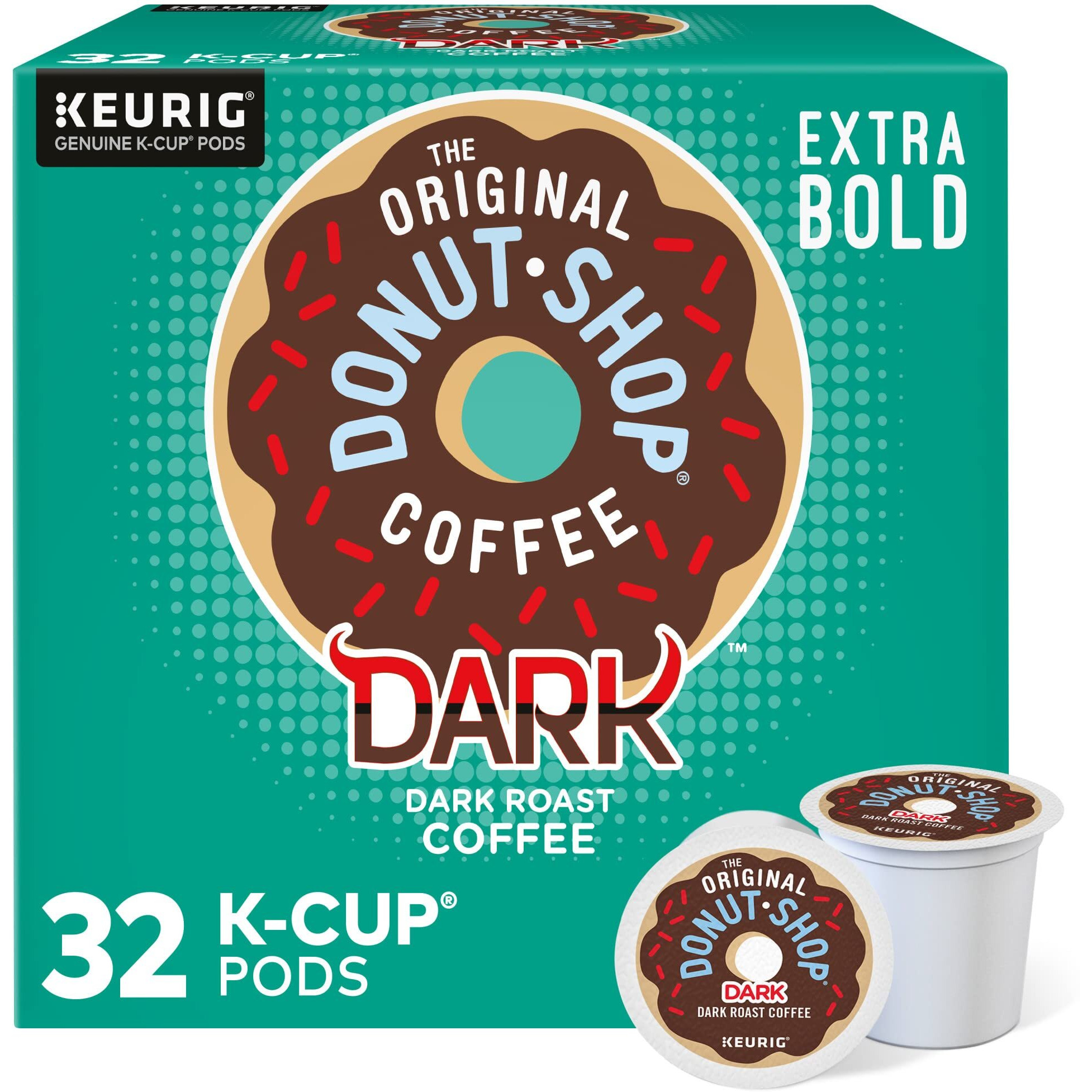The Original Donut Shop Dark, Keurig Single Serve K-Cup Pods, Dark Roast Coffee Pods, 32 Count