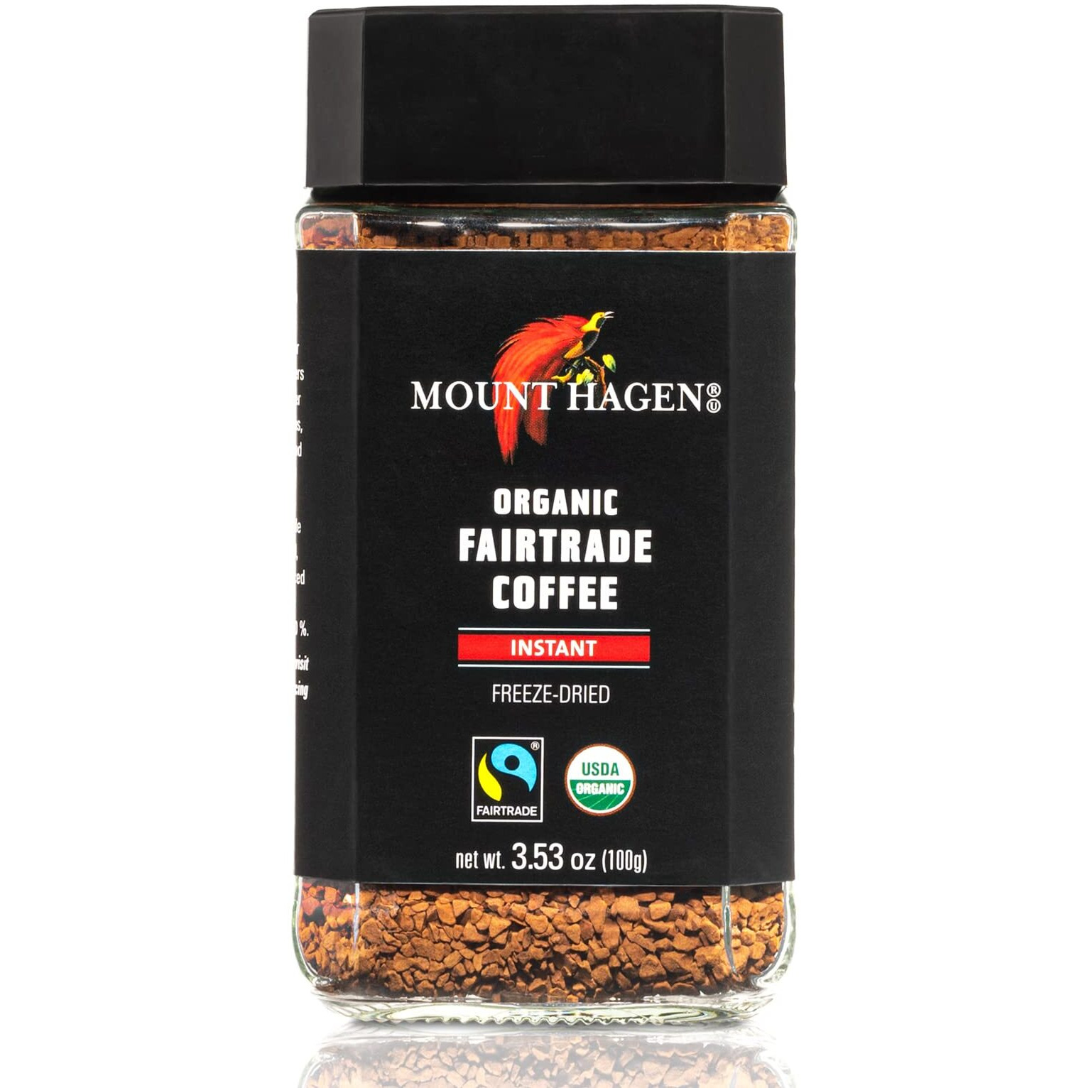 Mount Hagen 3.53Oz Organic Freeze Dried Instant Coffee | Eco-Friendly Coffee Made From Organic Medium Roast Arabica Beans | Organic, Fair-Trade Coffee Instant [3.53Oz Jar]