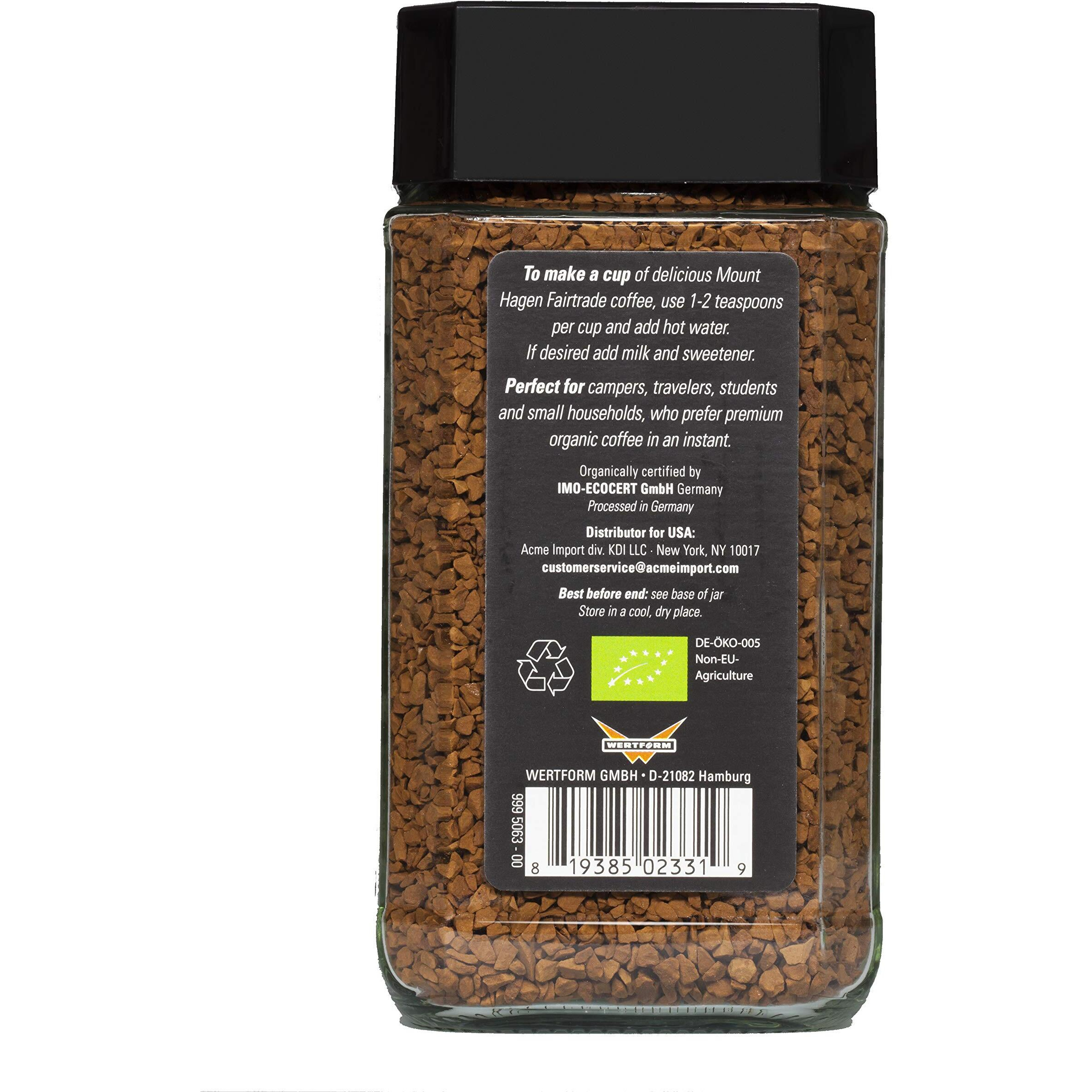 Mount Hagen 3.53Oz Organic Freeze Dried Instant Coffee | Eco-Friendly Coffee Made From Organic Medium Roast Arabica Beans | Organic, Fair-Trade Coffee Instant [3.53Oz Jar]