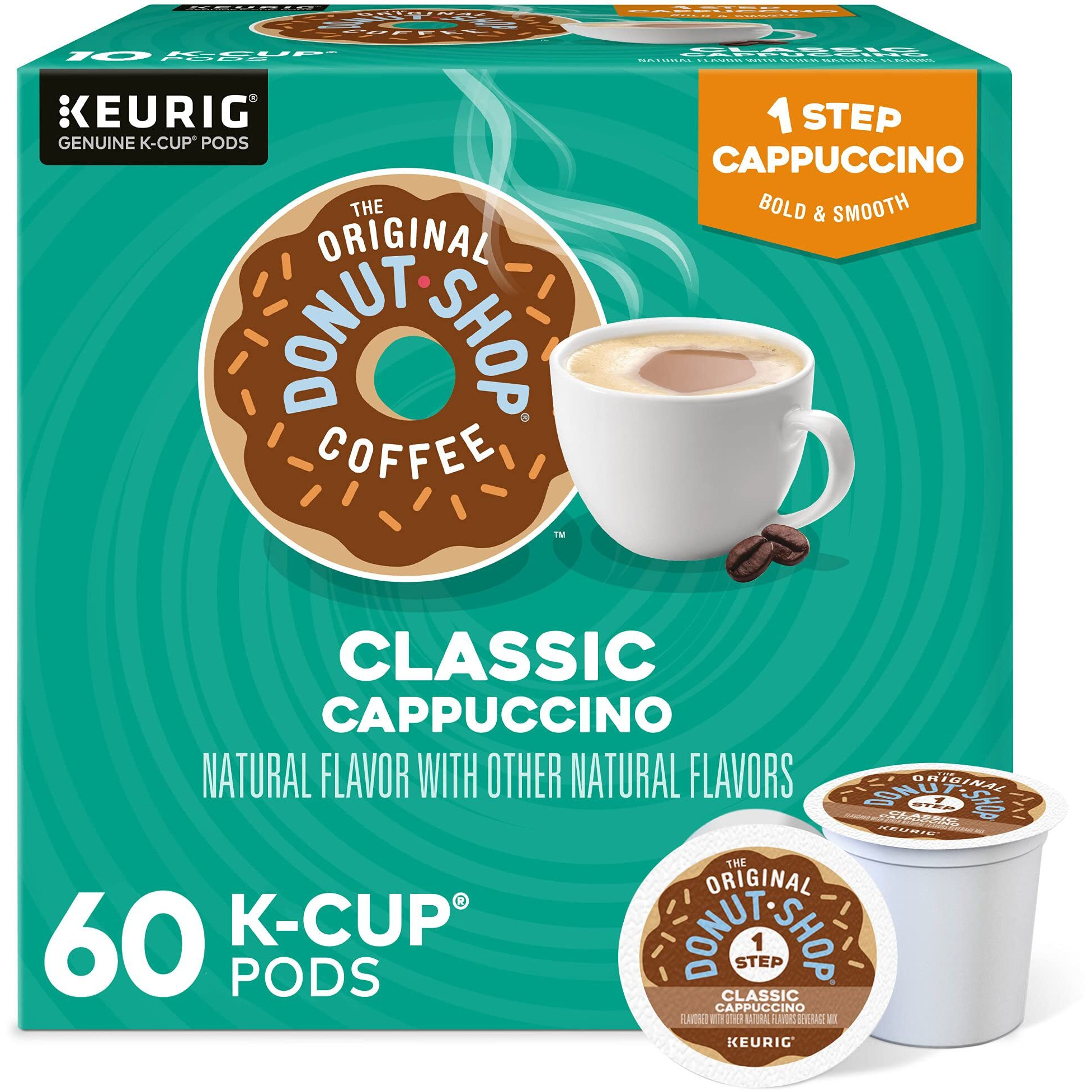 The Original Donut Shop One-Step Classic Cappuccino, Keurig Single-Serve K-Cup Pods, 60 Count (6 Packs Of 10)
