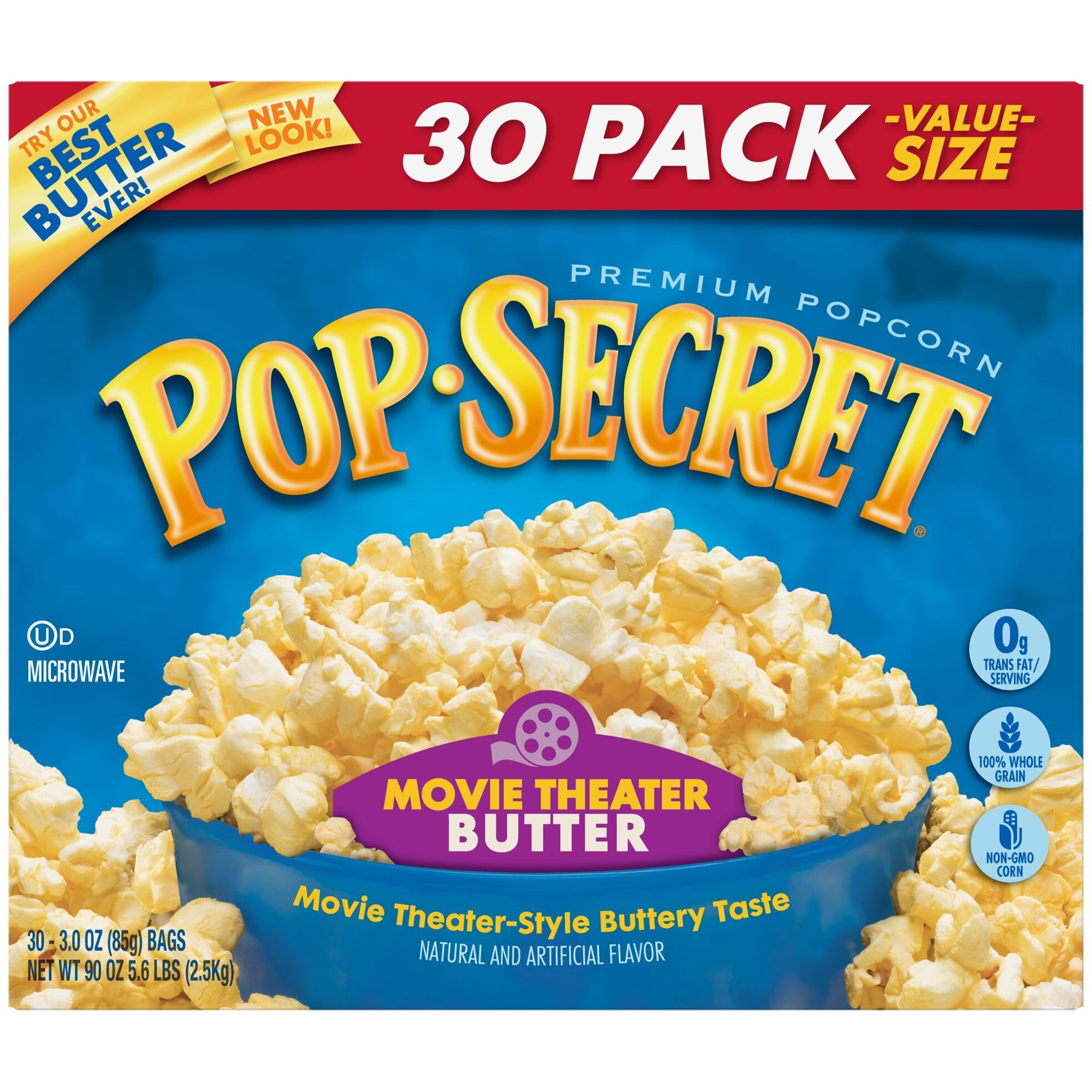 Pop Secret Popcorn, Movie Theater Butter, 3 Oz., 30/Box (220-00633)