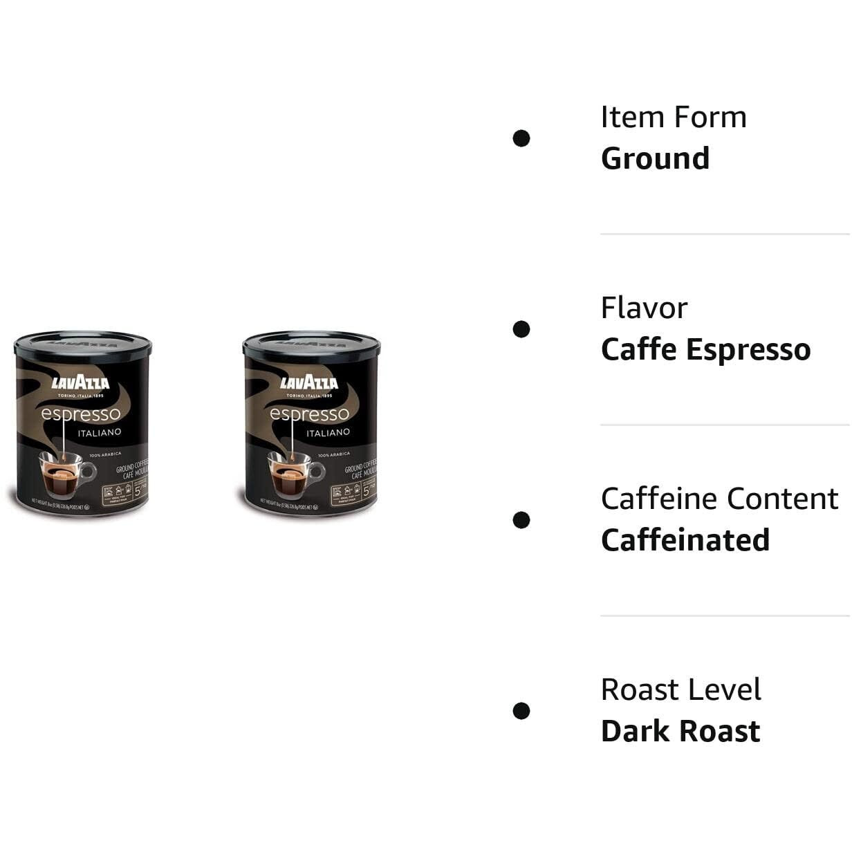 Lavazza Medium_Roast, Ground Coffee - Caffe Espresso - 8 Oz - 2 Pk