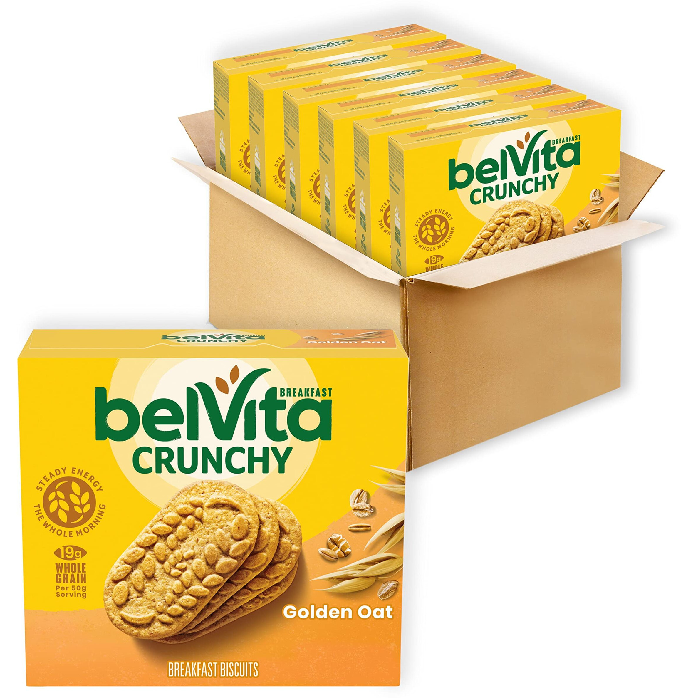 Belvita Golden Oat Breakfast Biscuits, 30 Total Packs, 6 Boxes (4 Biscuits Per Pack)