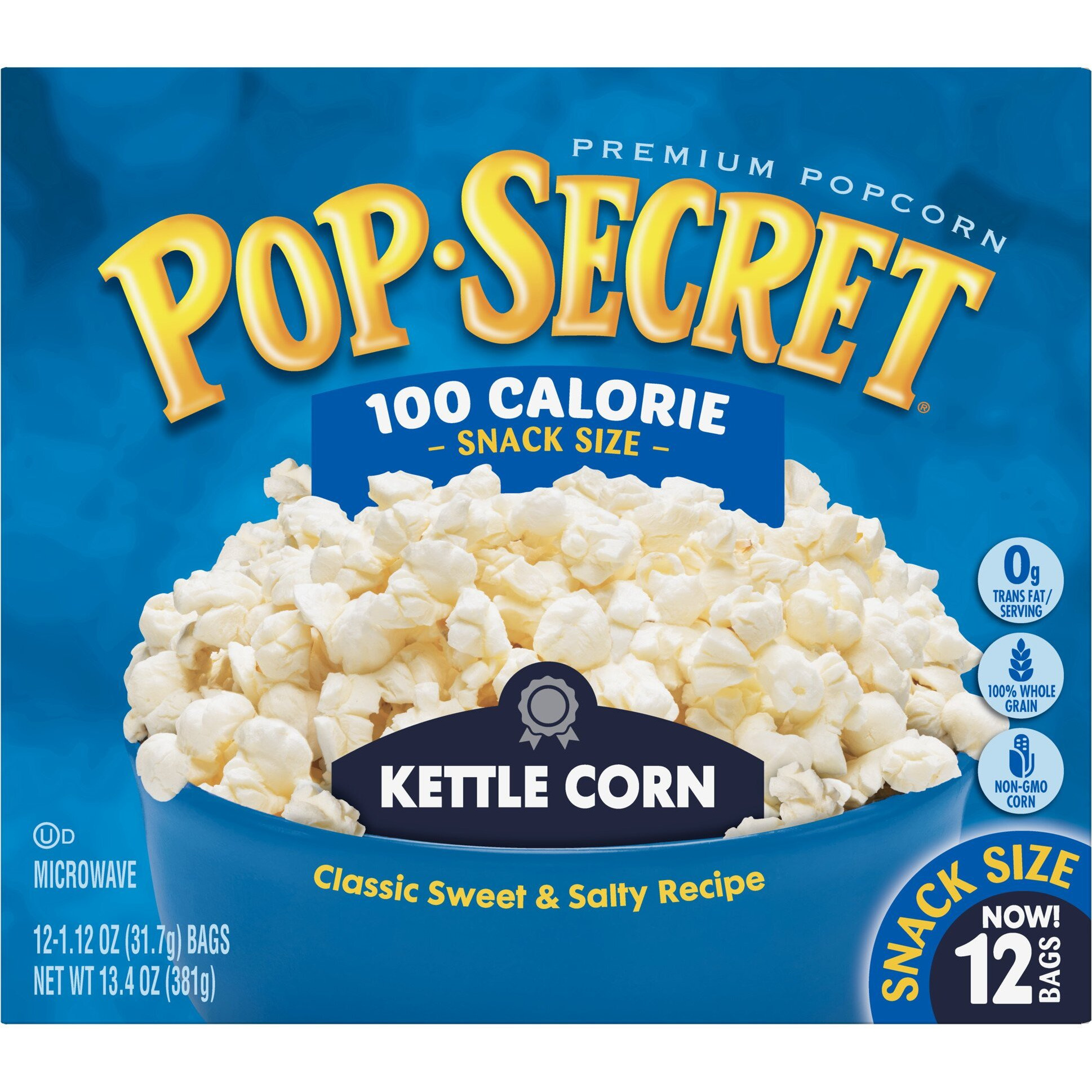 Pop Secret Popcorn, Kettle Corn, 3 Ounce Microwave Bags, 12 Count Box,1.12 Ounce (Pack Of 12)
