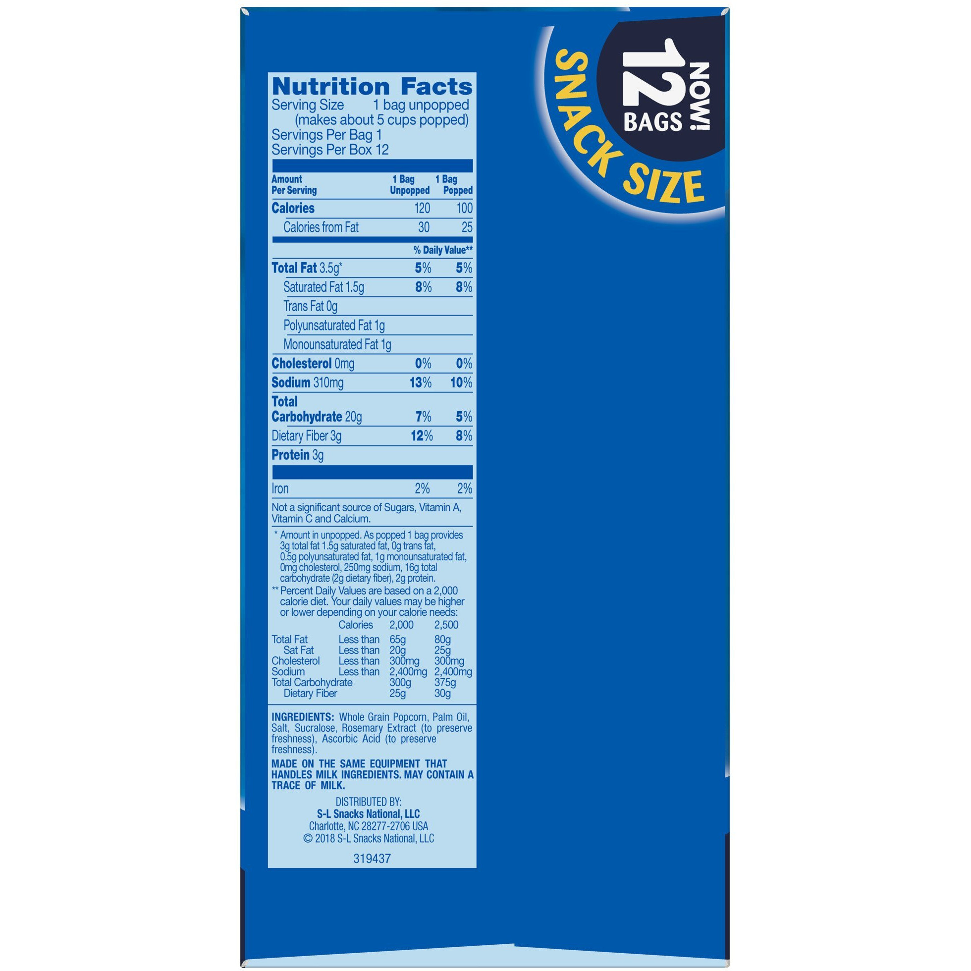 Pop Secret Popcorn, Kettle Corn, 3 Ounce Microwave Bags, 12 Count Box,1.12 Ounce (Pack Of 12)