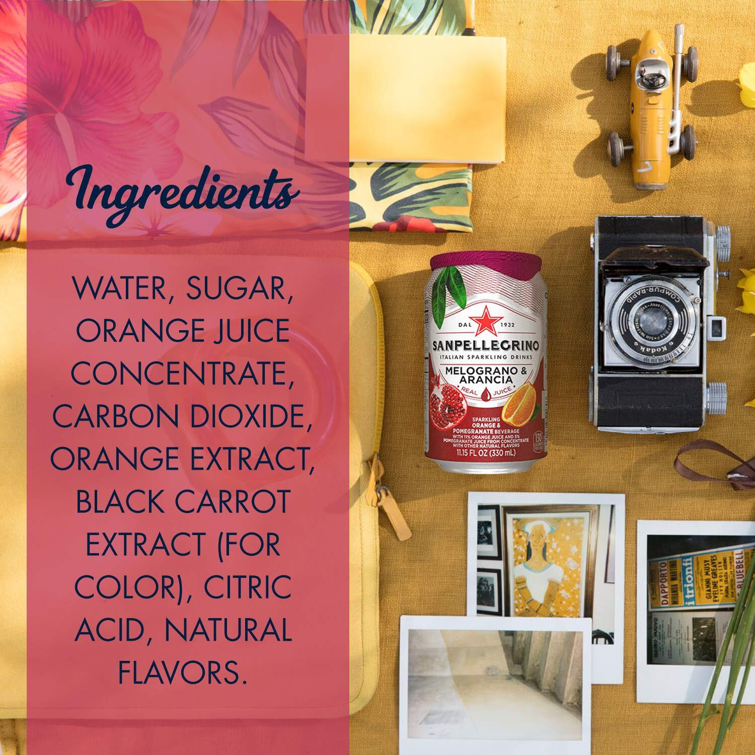 San Pellegrino Pomegranate And Orange Italian Sparkling Drinks, 11.15 Fl Oz (Pack Of 24)