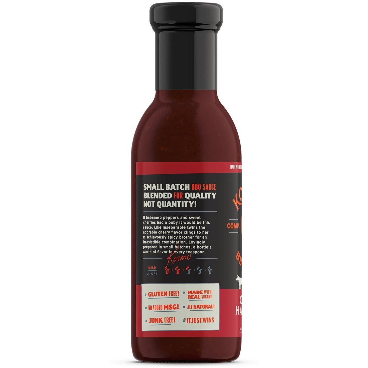 Kosmos Q Cherry Habanero Bbq Sauce - 15.5 Oz Bottle For Bbq & Marinades W/ Sweet And Spicy Flavor - Thick Barbecue Sauce For Tender & Juicy Meat (Cherry Habanero)