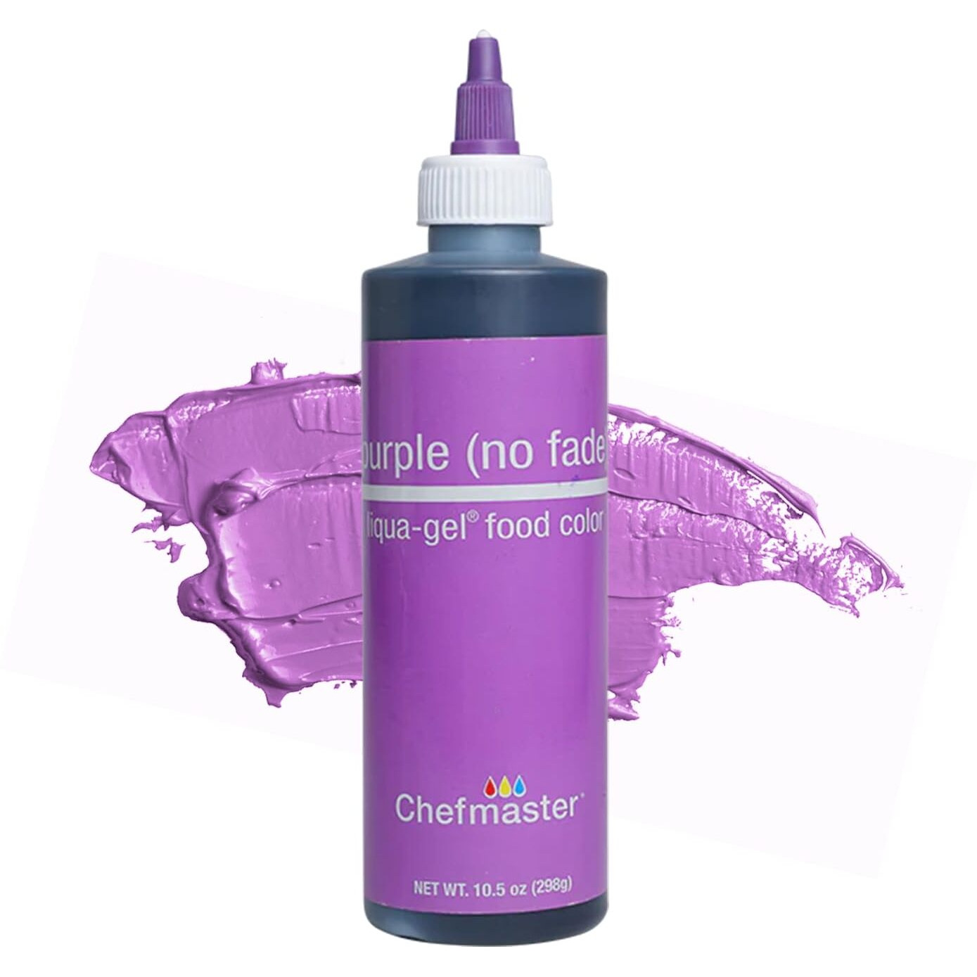 Chefmaster Purple Liqua-Gel Food Coloring | Vibrant Color | Professional-Grade Dye For Icing, Frosting, Fondant | Baking & Decorating | Fade-Resistant | Easy-To-Use | Made In Usa | 10.5 Oz