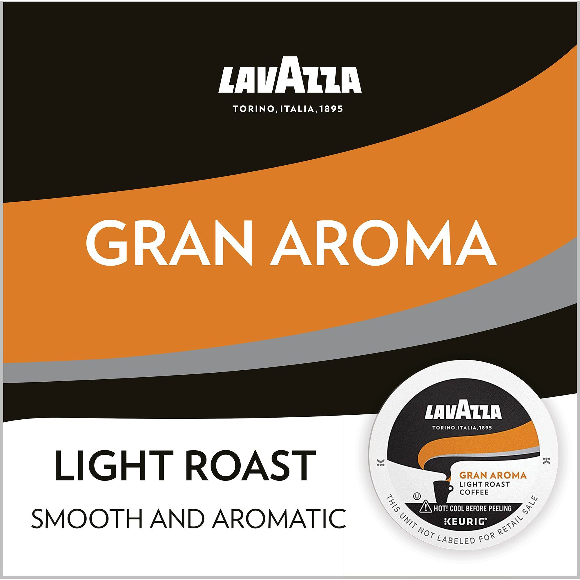 Lavazza Gran Aroma Single-Serve Coffee K-Cups For Keurig Brewer, Light Roast, 44 Capsules, 100% Arabica