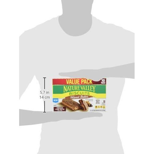 Nature Valley Biscuit Sandwiches, Chocolate Peanut Butter Value Pack, 10 Ct (Pack Of 6)