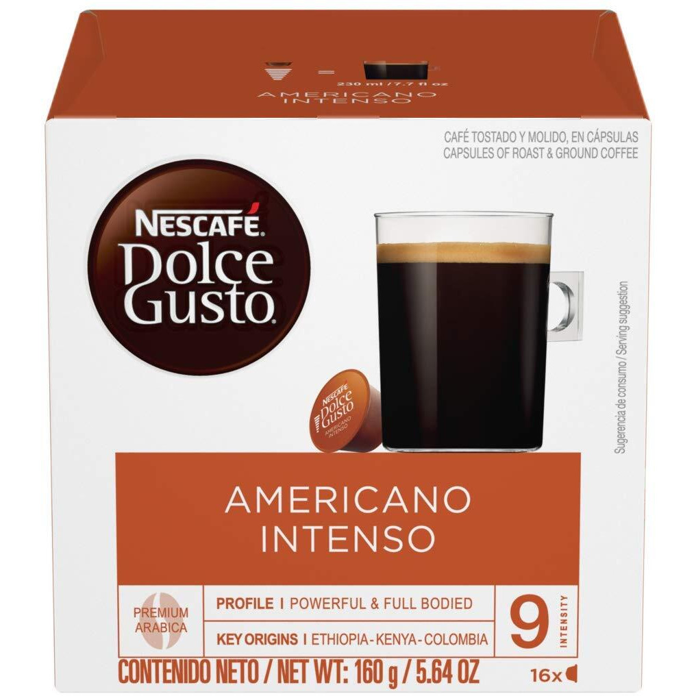 Nestle Coffee Mate Dolce Gusto Nescafe Pods, Americano Intenso, 16 Count, Pack Of 3