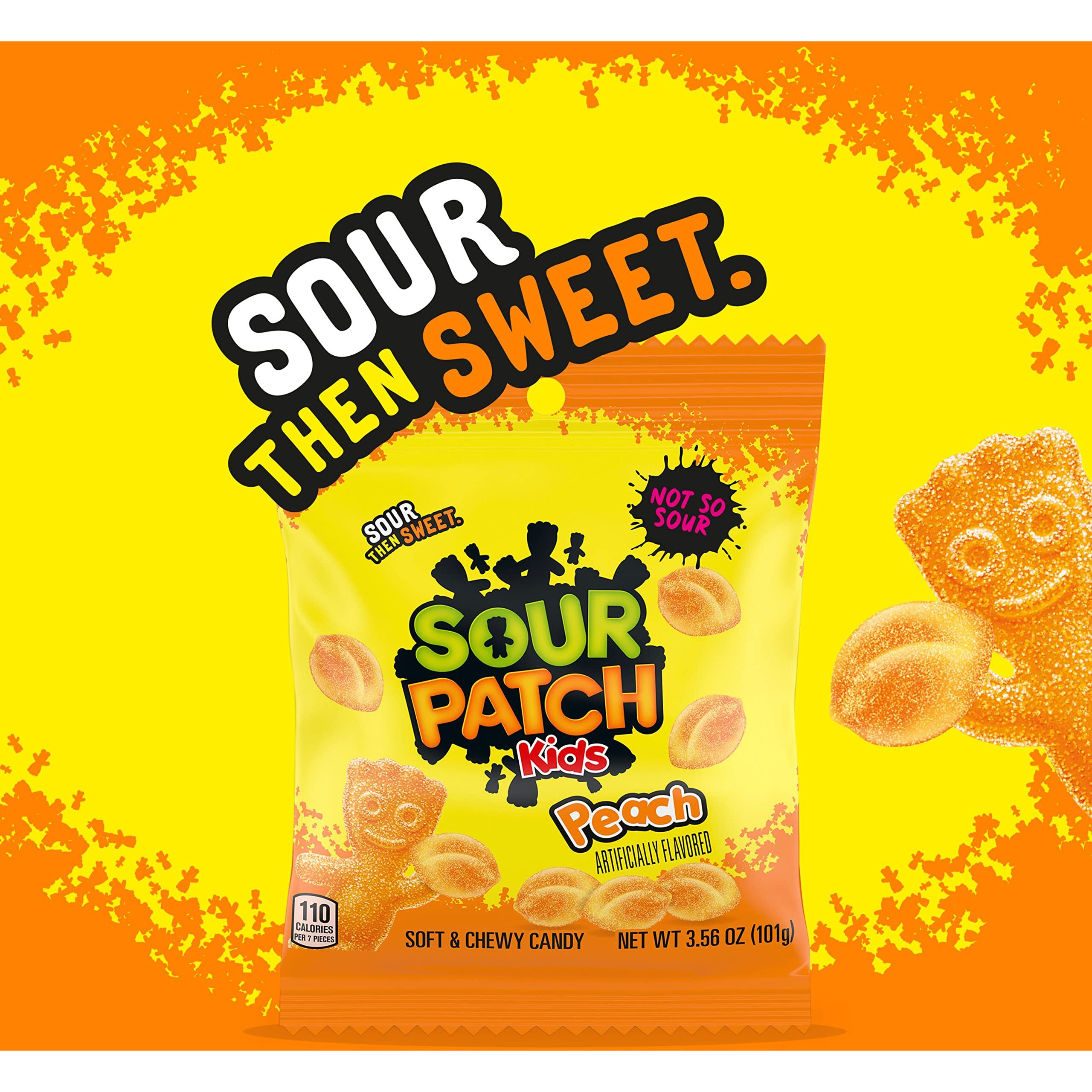 Sour Patch Kids Peach Soft & Chewy Candy, Bulk Candy, 12 - 3.56 Oz Bags