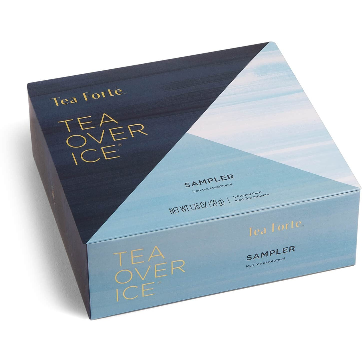 Tea Forte Tea Over Ice Sampler, Pitcher-Size Iced Tea Infusers, Black Tea, Green Tea, Herbal Tea, White Tea, 5 Count (Pack Of 1)