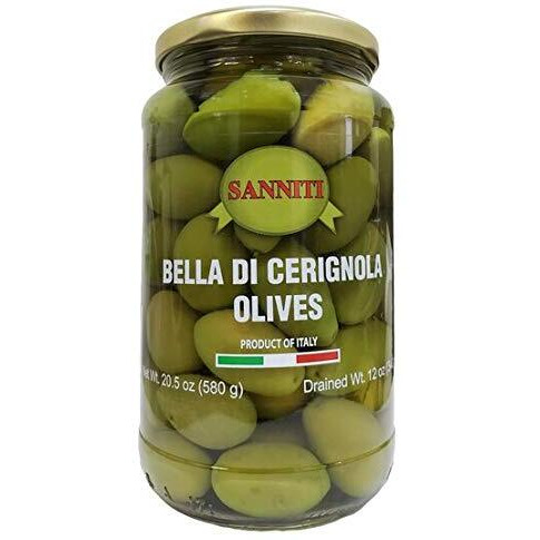 Sanniti Whole Bella Di Cerignola Olives Jar, 20.5 Oz