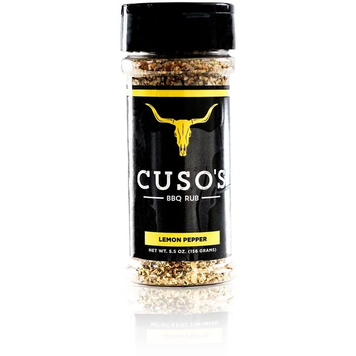Cuso Cuts Great Tasting Lemon Pepper Bbq Seasoning Rub - Contains All Natural Ingredients - Spices & Rubs For Grill, Bbq & Marinade - Best Bbq Rubs For Smoking - 1 Count Bbq Rub Seasoning