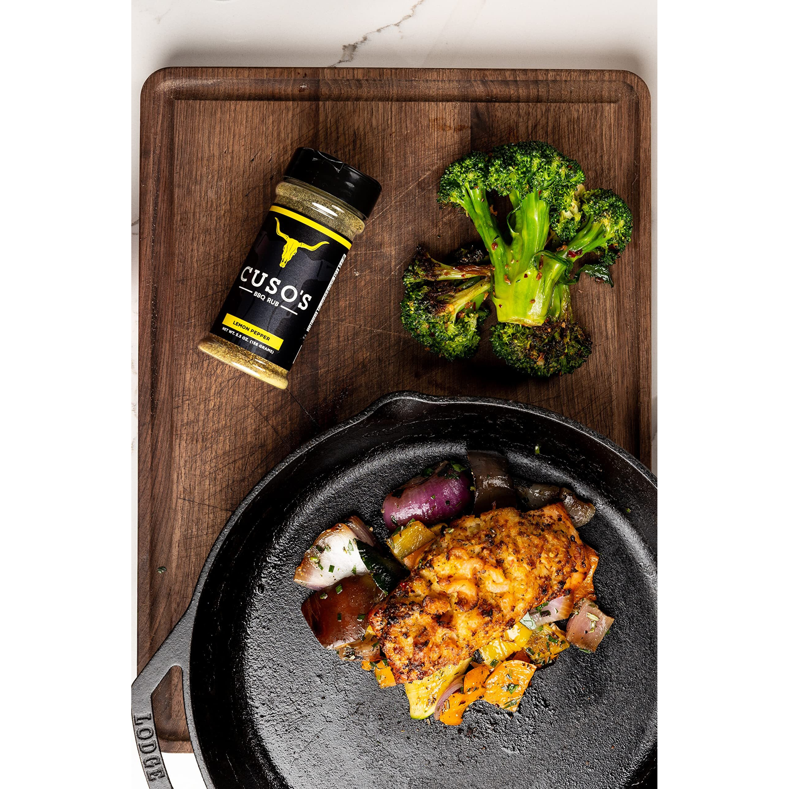 Cuso Cuts Great Tasting Lemon Pepper Bbq Seasoning Rub - Contains All Natural Ingredients - Spices & Rubs For Grill, Bbq & Marinade - Best Bbq Rubs For Smoking - 1 Count Bbq Rub Seasoning
