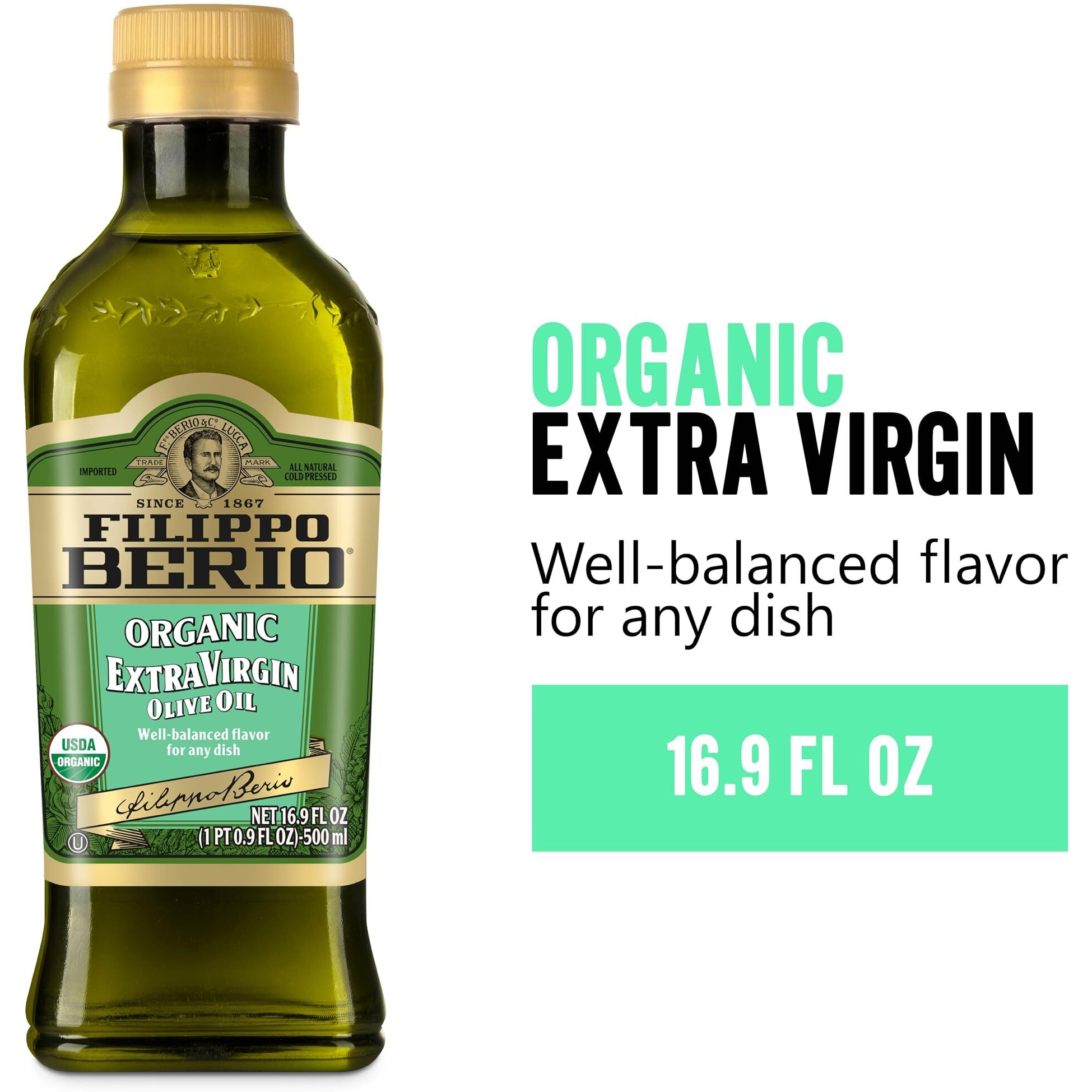 Filippo Berio Organic Extra Virgin Olive Oil, 16.9 Ounce Rpet Bottle