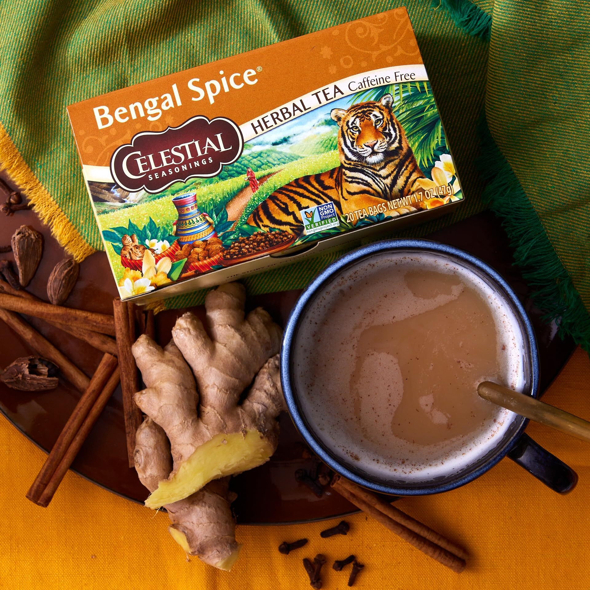 Celestial Seasonings Herbal Tea Variety Pack, Bengal Spice, Sleepytime, Honey Vanilla Chamomile, Country Peach Passion, Peppermint & Chamomile, Caffeine Free, 20 Tea Bags (Pack Of 6)