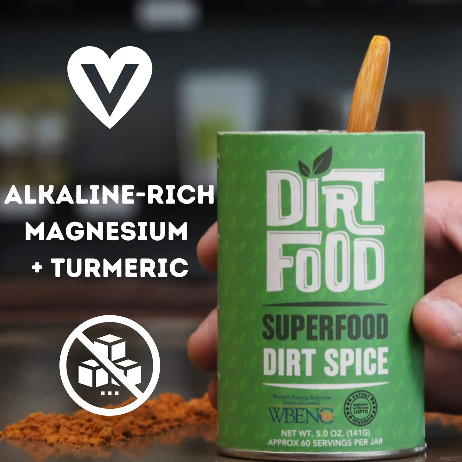 Alkalizing Dirt Spice | For Coffee, Tea, Chai, Turmeric Lattes | Ph Balancing Alkaline Supplement Powder | Vegan, Keto-Friendly, Dairy Free (5.0 Oz)