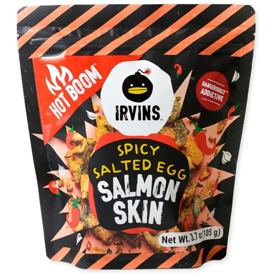 Irvins Salted Egg Salmon Skins, (3.7Oz (Pack Of 6), Hot Boom
