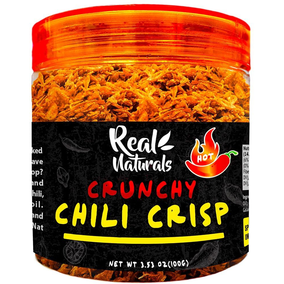 Chili Crisp No-Floating Oil (Extra Hot) Spicy Chilli Crisp Crunch. Crispy Garlic & Onion "&quotNo-Oil"" Chili Oil Crisp By Real Naturals. Chili Garlic Sauce Umami Ramen Toppings & Rice Furikaki.