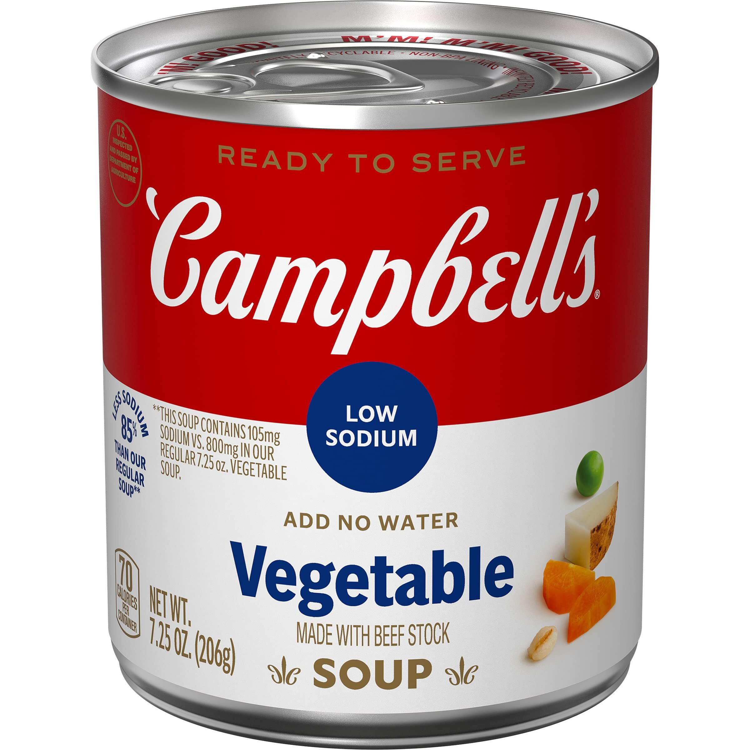 Campbell's Classic Low Sodium Ready To Serve Soup, Vegetables, 7.25 Ounce (Pack Of 24)