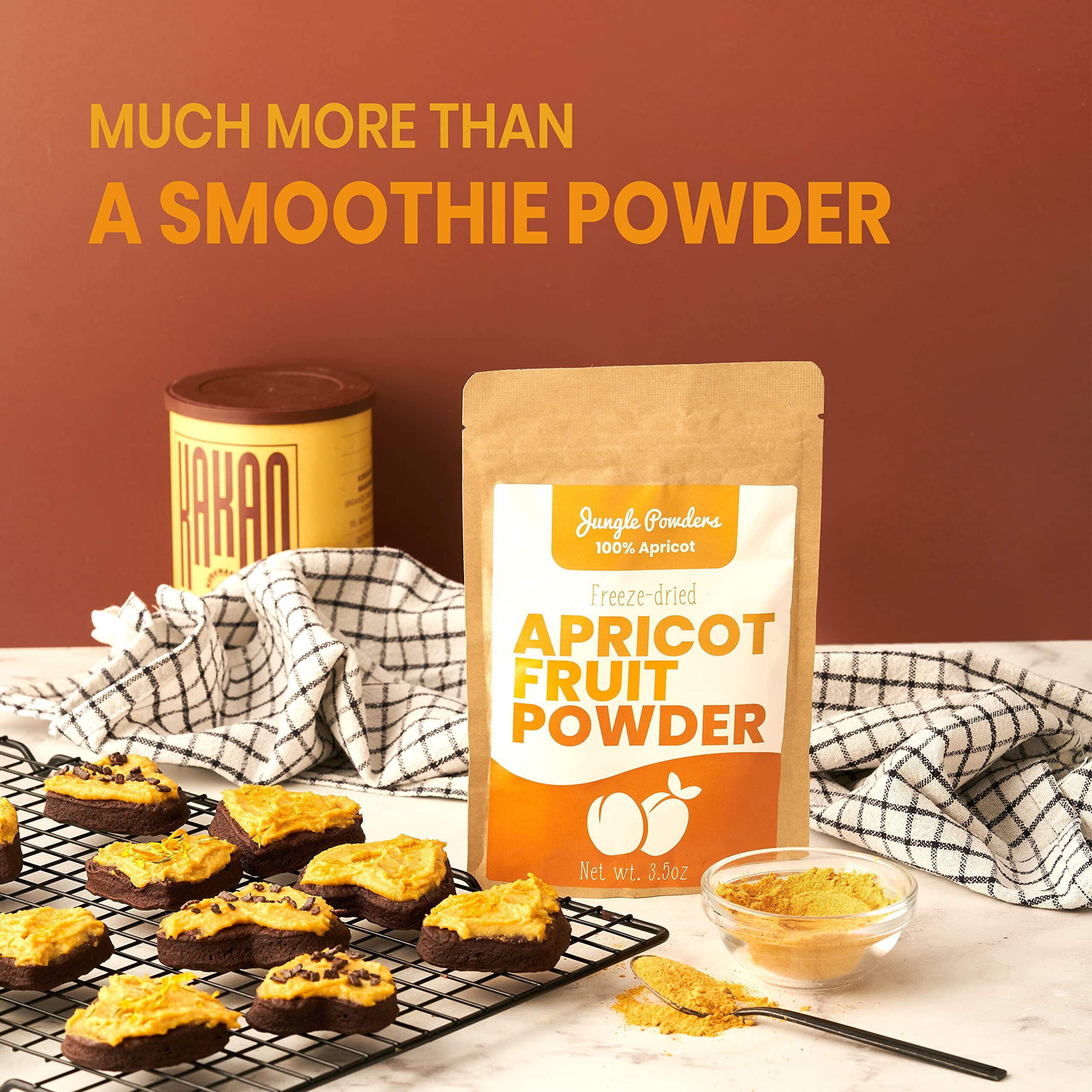 Jungle Powders Apricot Powder 3.5 Ounce Powdered Freeze Dried Apricot Fruit Smoothie No Sugar Added Additive And Filler Free Dehydrated Apricots Extract For Baking & Flavoring No Apricot Seeds Kernels