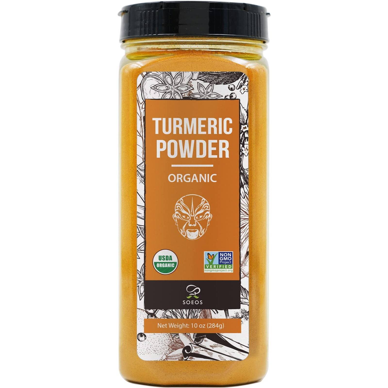 Soeos Organic Turmeric Powder 10Oz (284G), Non-Gmo Verified, Usda Organic, Natural Curcumin, Lab Tested For Purity, Sealed Package To Keep Turmeric Fresh