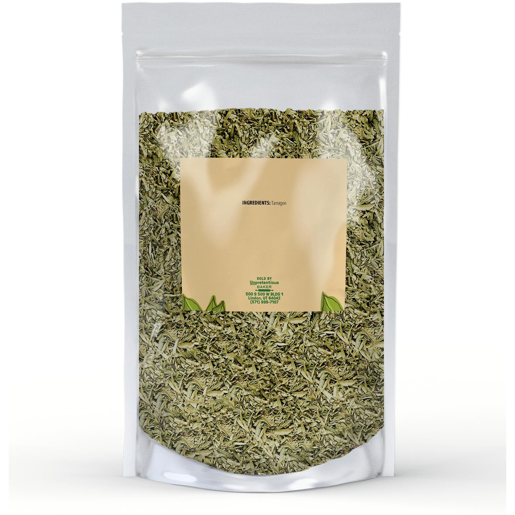 Unpretentious Tarragon, 4 Oz, Cut & Sifted, Salads & Soups, Light Anise Flavor