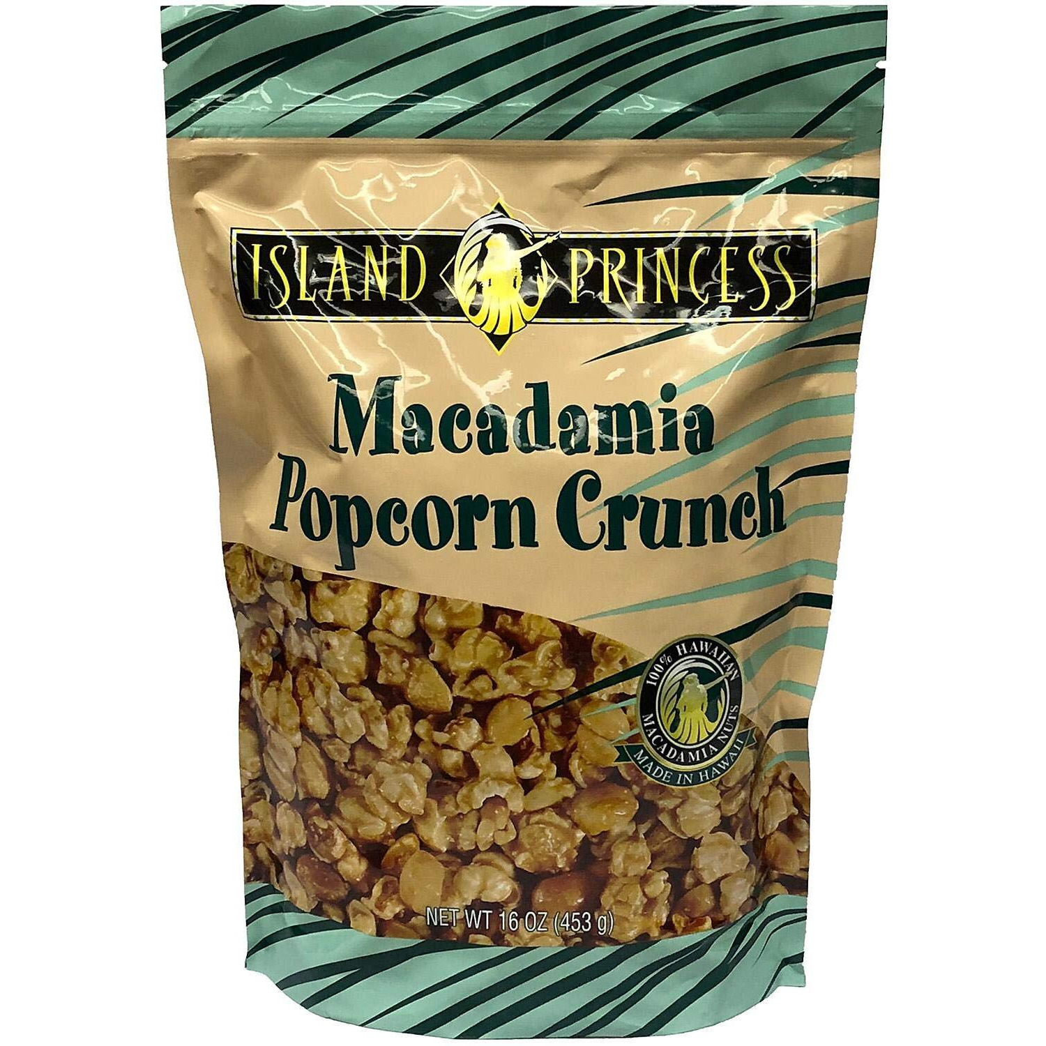 Island Princess Hawaiian Macadamia Nut Popcorn Crunch 16 Oz. Bag