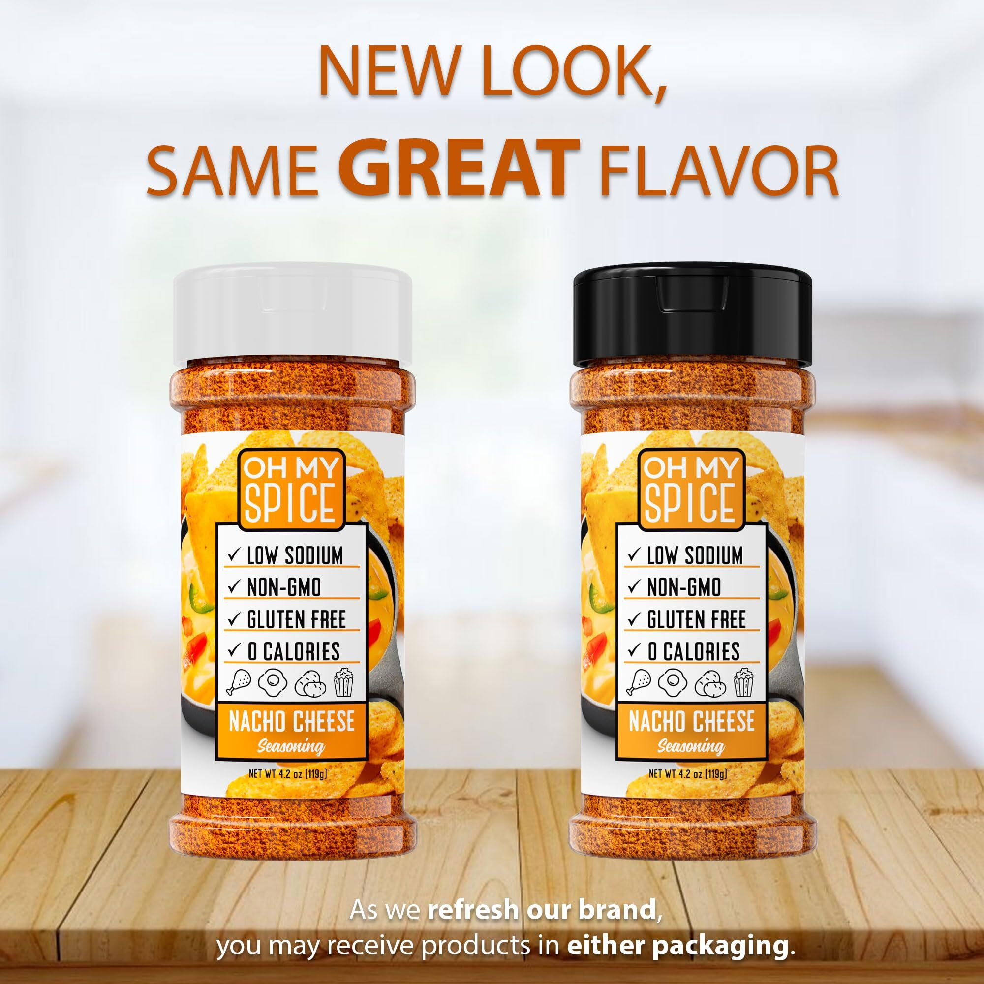 Popcorn Seasoning Nacho Cheese Flavor Mix - Zesty Cheddar Cheese Powder. Chicken Wings, Potato & Taco Seasoning. Gluten Free & Low Sodium Nacho Cheese Sauce Topping With Chili, Sea Salt & Onion 4.2Oz