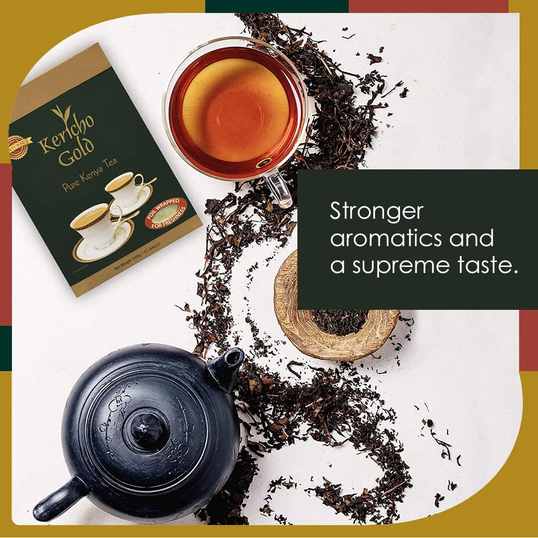 Kericho Gold Black Loose Leaf Tea - Rich In Antioxidants - Orange Pekoe Tea - Kenya Origin - Unique Flavor - 500G