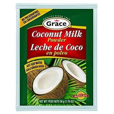 Grace Coconut Milk Powder 1.76Oz - 6 Pack - Leche De Coco En Polvo - Caribbean Powdered Coconut Milk - No Preservatives, No Refrigeration - Just Add Water - Milk Substitute - Coffee Creamer