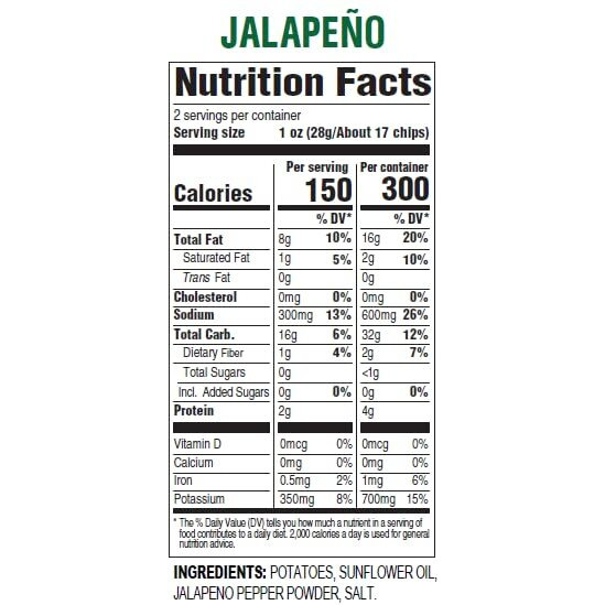 Hal's New York Kettle Cooked Gluten Free Jalapeno Flavored Potato Chip Crisps, 2 Oz (Pack Of 24)