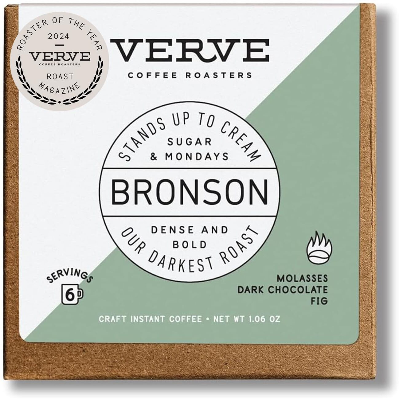 Verve Coffee Roasters Craft Instant Coffee Bronson Blend | French Dark Roast, Ground, Hand-Roasted | Enjoy Hot Or Cold | Up To 6 Servings