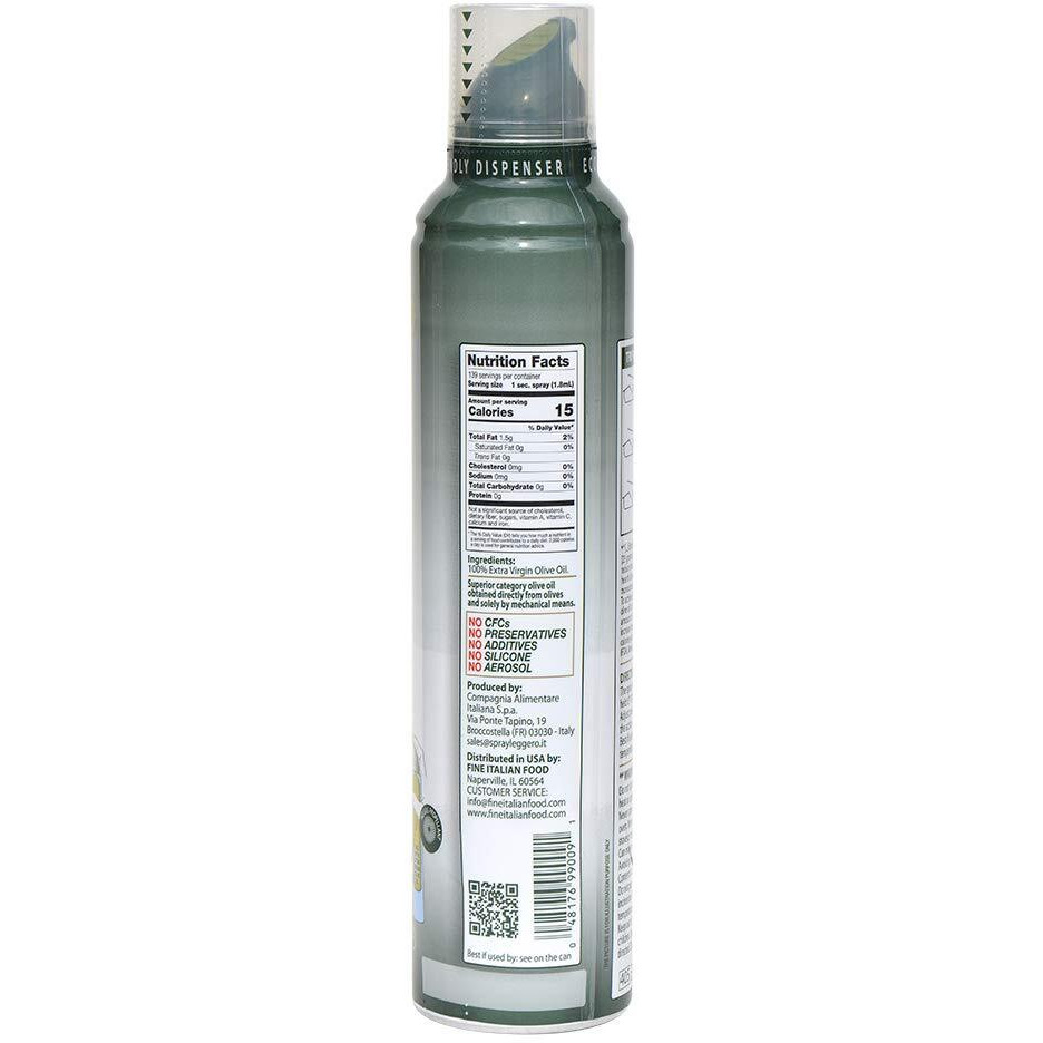 Mantova Extra Virgin Olive Oil Spray 8.5 Oz. Spray Bottle - Manage Oil Amount - Great For Salads & Cooking