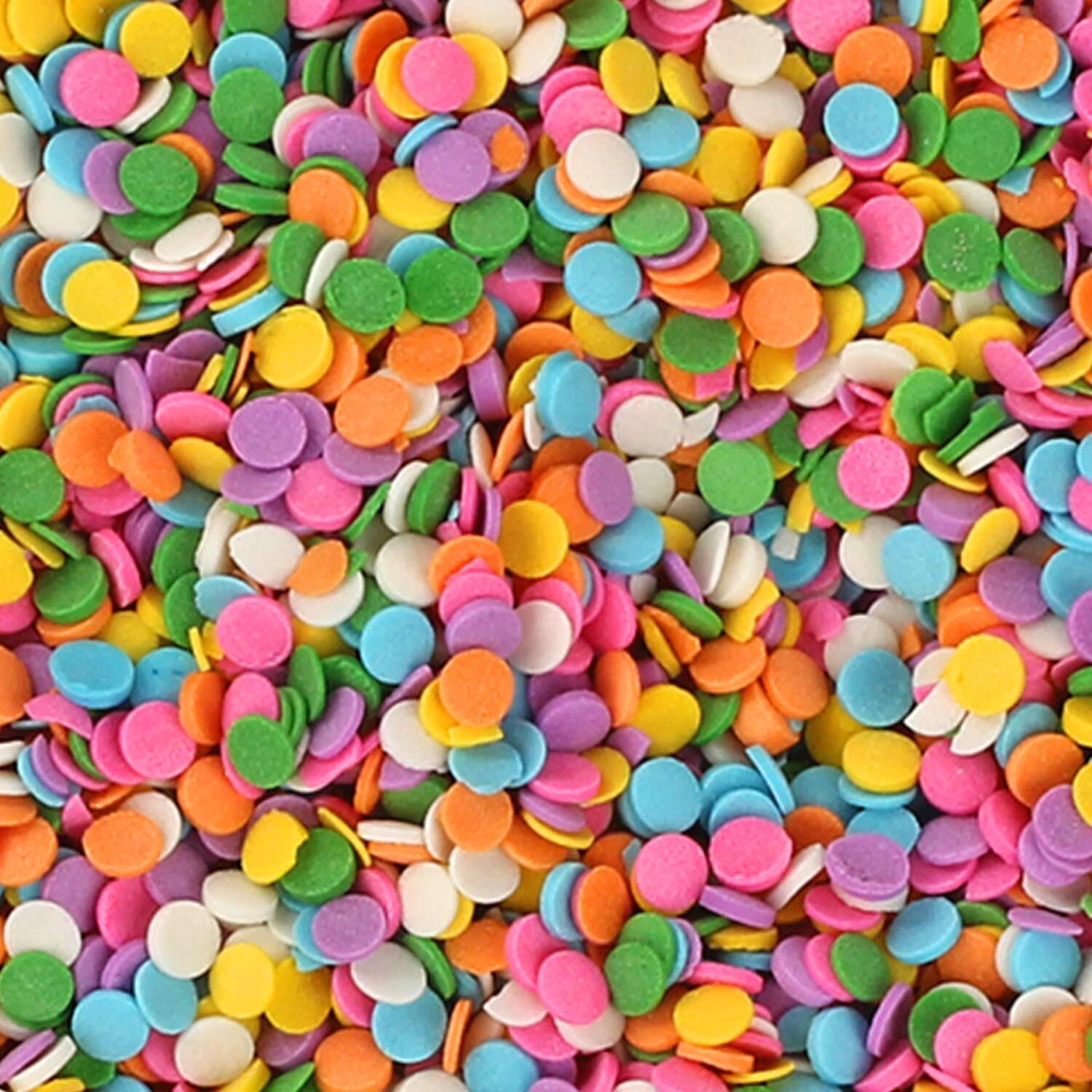 Pastel Rainbow Confetti Sprinkles - Birthday Sprinkle Confetti - 10 Ounces - Candy Toppings For Baby Shower Cupcakes - Pastel Cake Decorations - Sugar Cookie Sprinkle Toppings