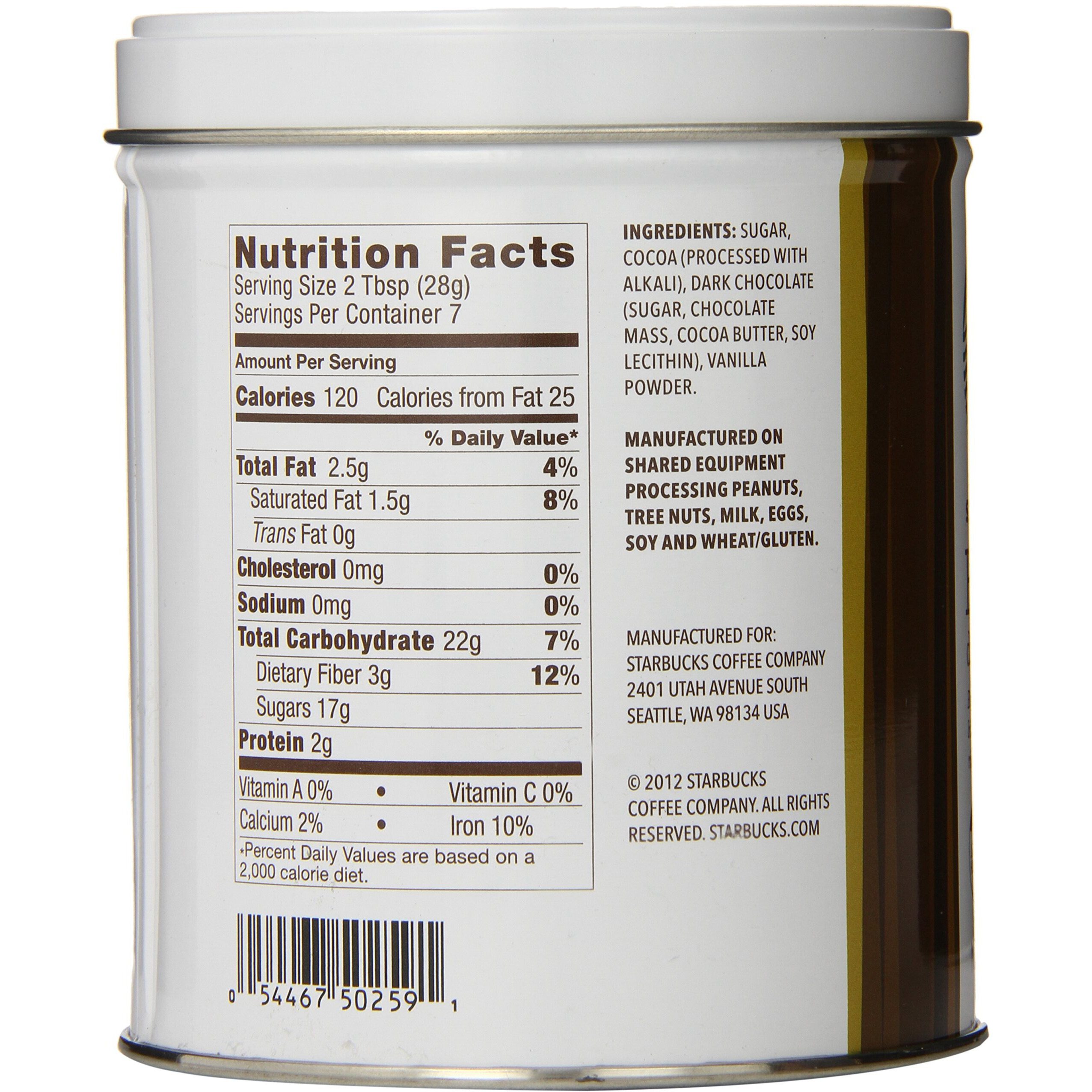 Starbucks Hot Cocoa, Double Chocolate, 7 Ounce