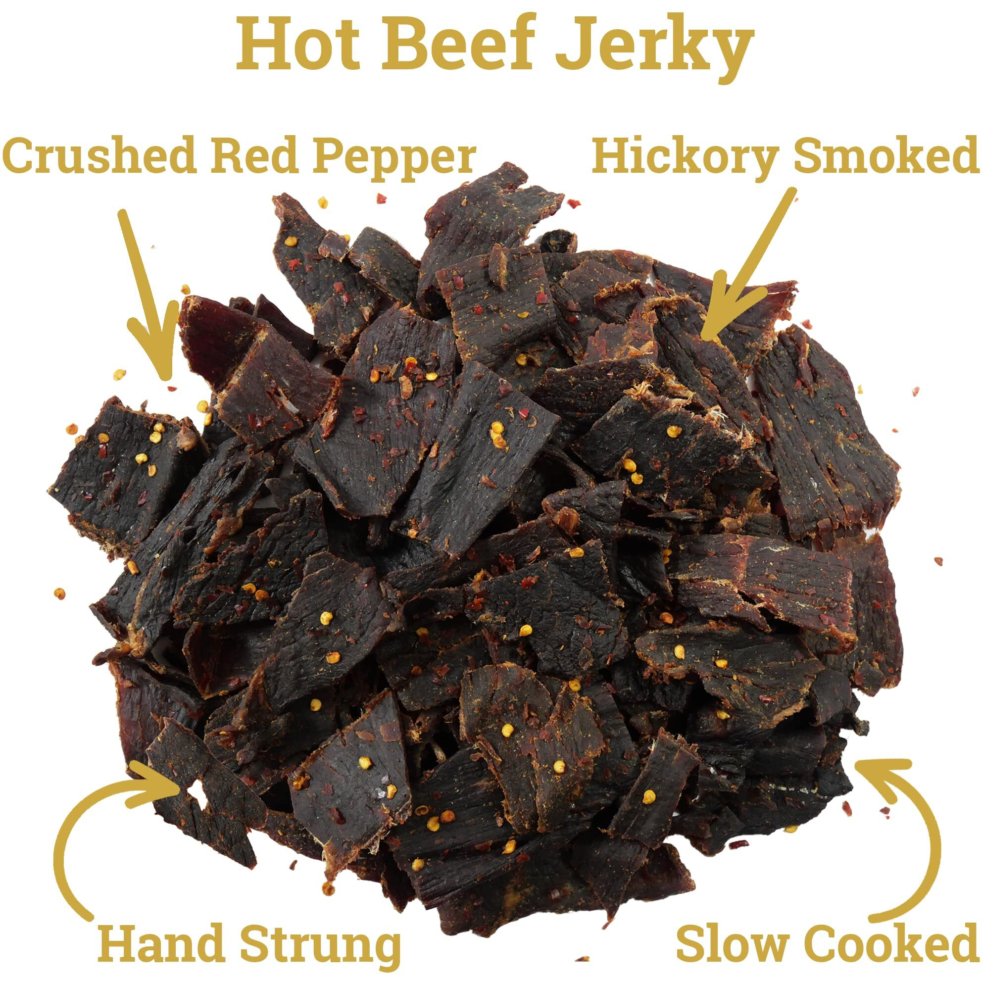 Lone Star Hot Flavored Beef Jerky - 1 Pound Resealable Bag - Hickory Smoked Handcrafted Flavor - High Protein Healthy Meat Snack