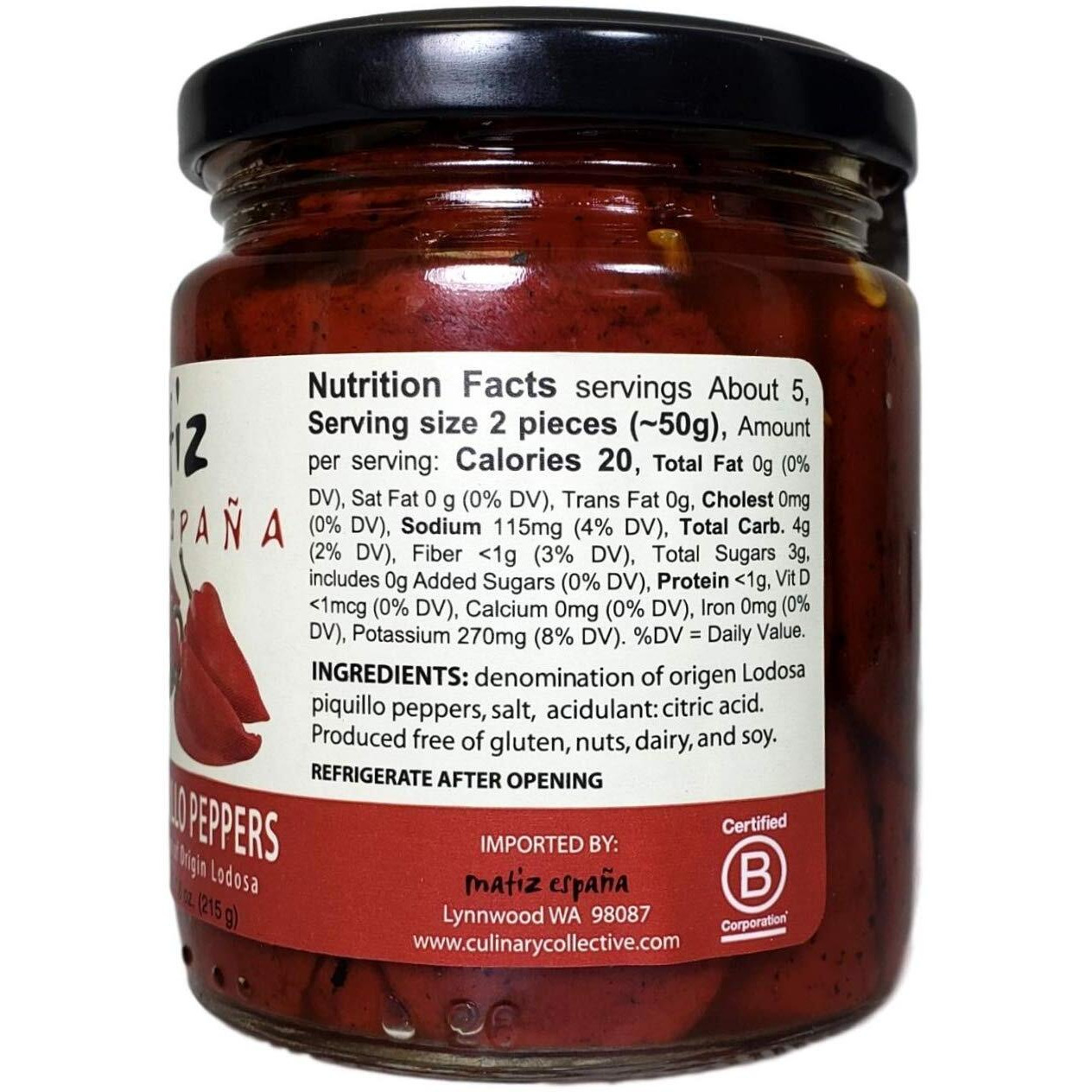 Matiz Espana Piquillo Peppers, Denomination Of Origin Lodosa, 7.6 Ounce (1 Jar)