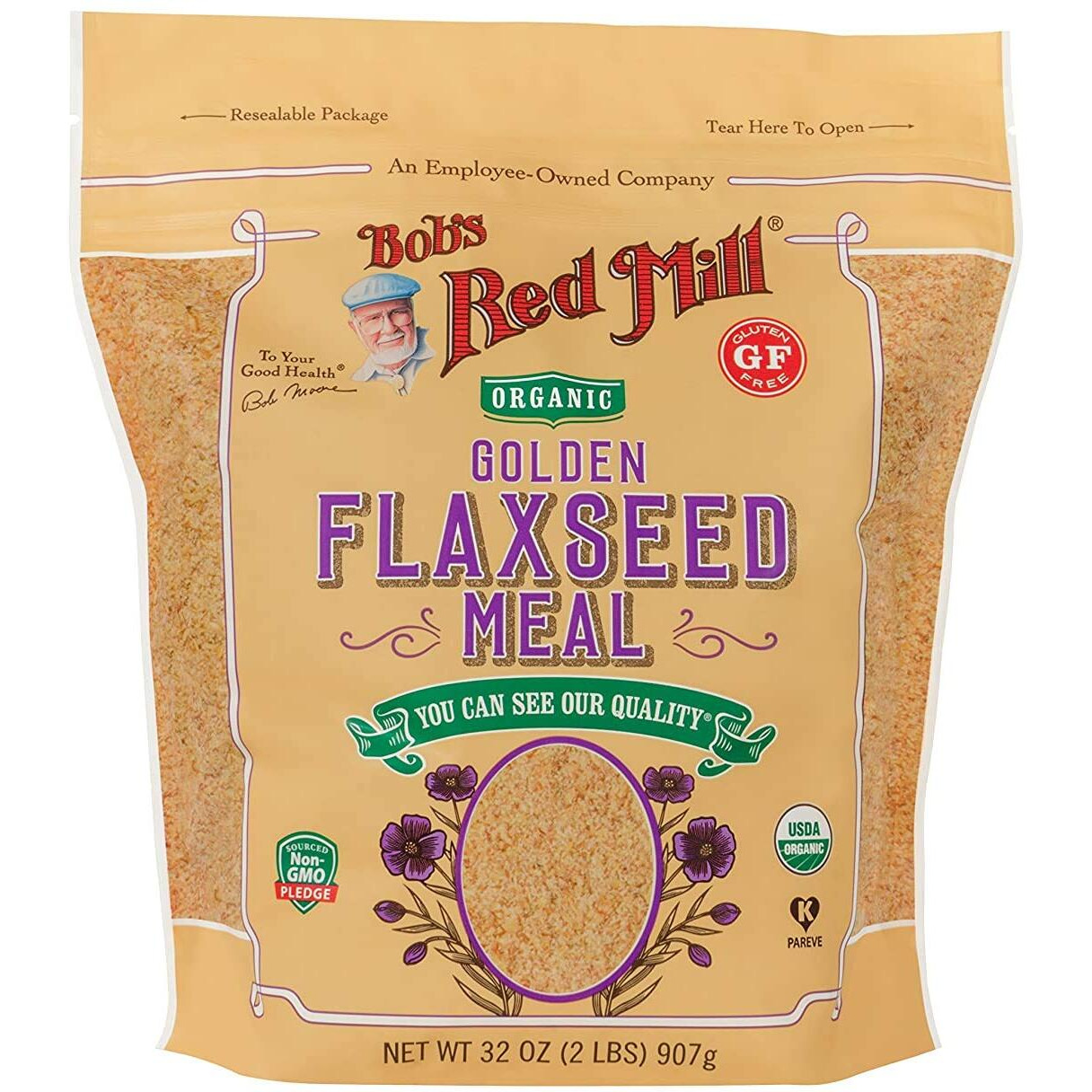 Bob's Red Mill Organic Golden Flaxseed Meal, 32 Oz (Pack Of 2)