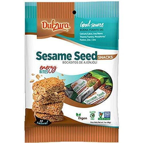 Dulzura Borincana Kit Vegan Sesame Seed Bites Snack Bars (3 Pack) 3 Oz Each Bag - Non Gmo Gluten Free + (1) Limited Edition Puerto Rican Sticker By Artist Jose Hoffman