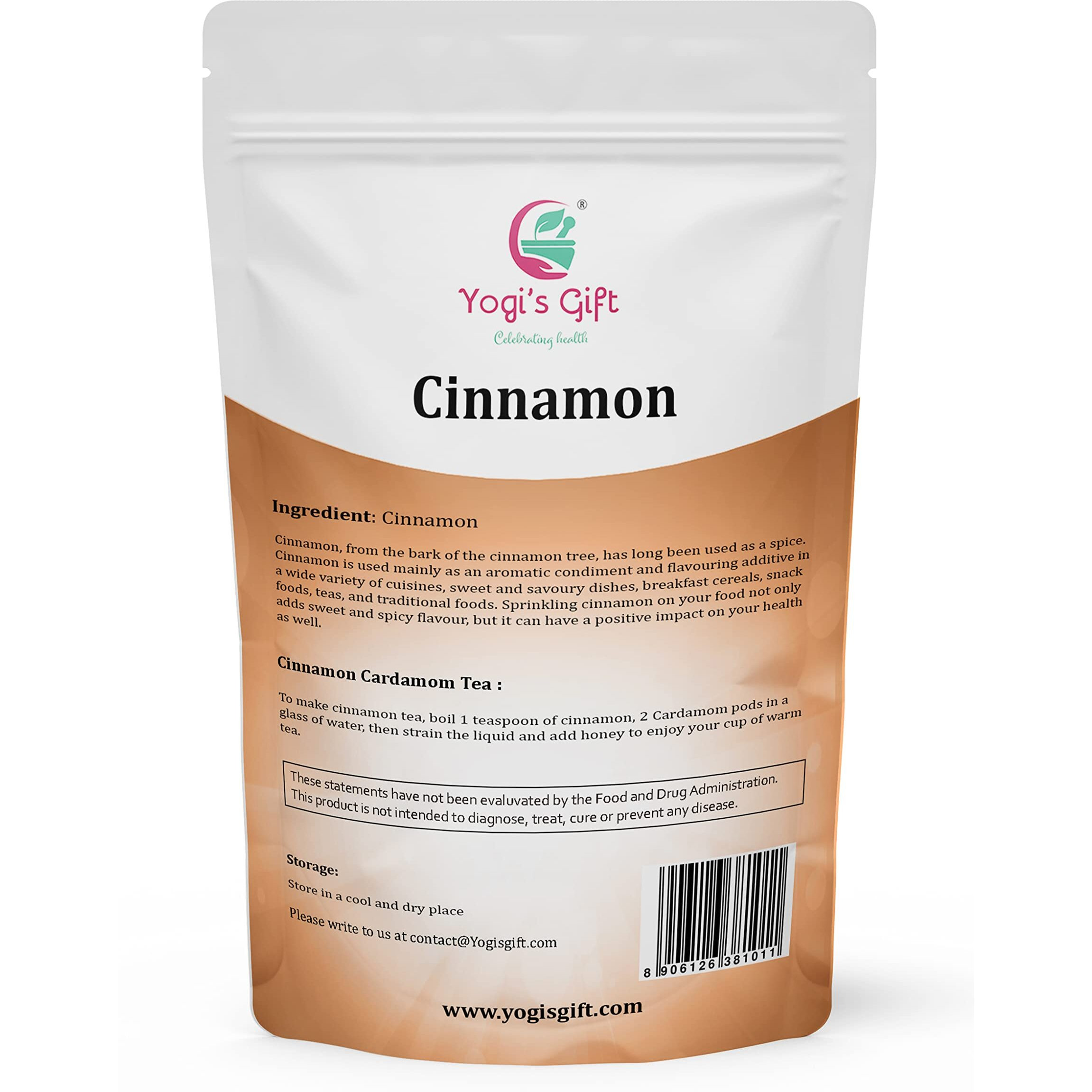 Crushed Cinnamon Bark 1 Lb | Bulk Cinnamon Stick Pieces/Chips For Tea, Cooking | Rich Aroma And Great Flavour | Premium Grade Cinnamon By Yogi's Gift
