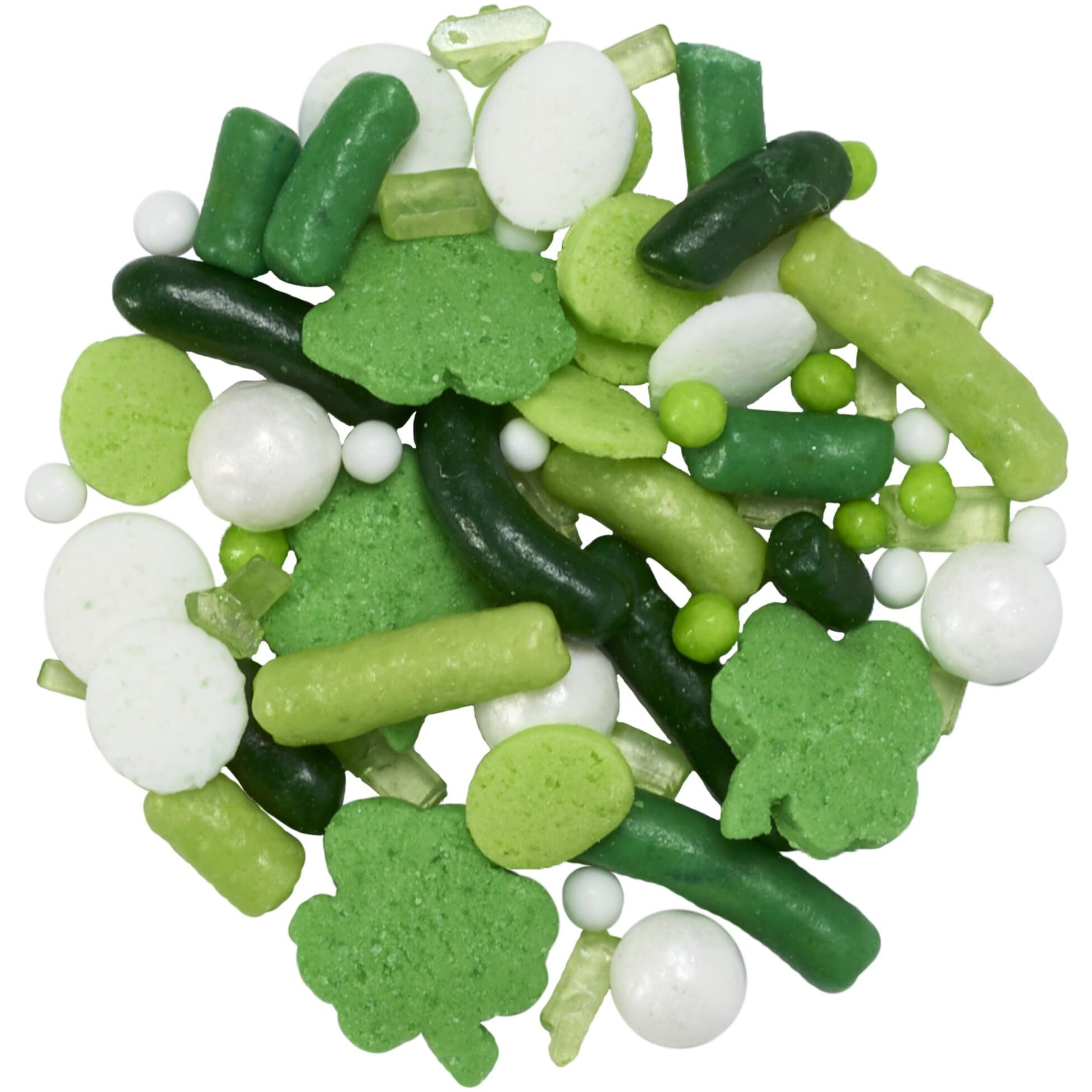 Decopac St. Patrick's Day Fusion Mix Sprinkles, 26Oz, Green, White Candy Sprinkles In Handheld Container, Edible Decorations For Celebration Cakes, Cupcakes, Cookies And Donuts