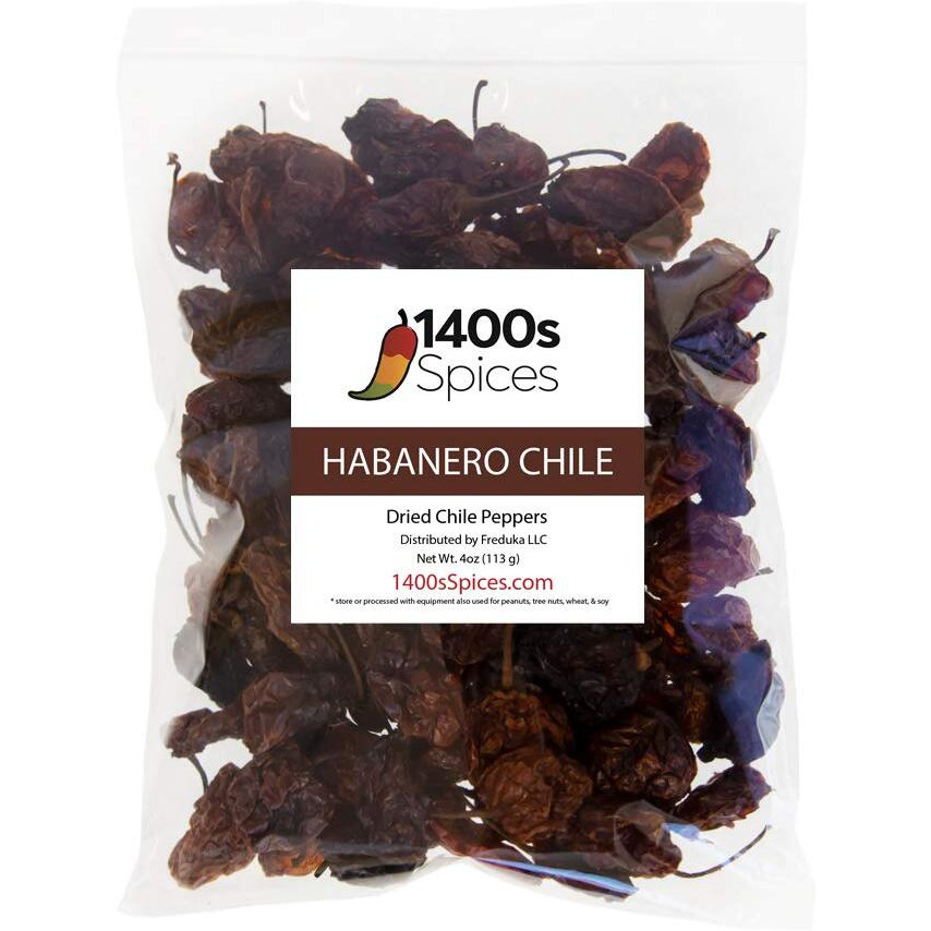 4Oz Dried Habanero Peppers By 1400S Spices