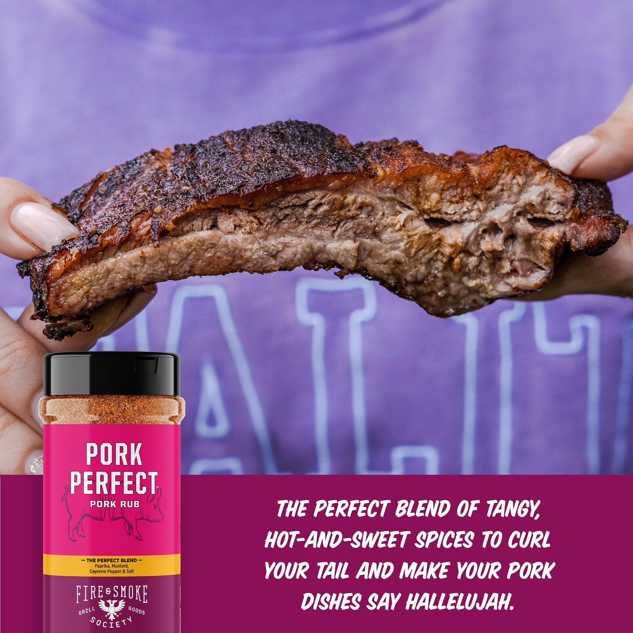 Fire & Smoke Society Pork Perfect Pork Rub | Bbq Seasoning For Smoking And Grilling Meat | Pulled Pork Ribs, Rib Rub, Dry Bbq Rubs And Spices | Paprika, Mustard, Cayenne Pepper & Salt | Xl (2-Pack)