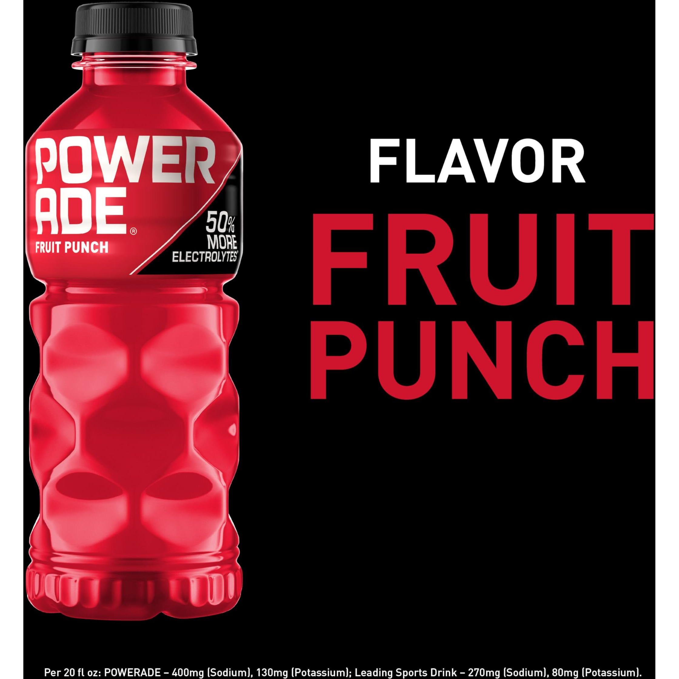 Powerade Sports Drink Fruit Punch, 20 Ounce (Pack Of 24)