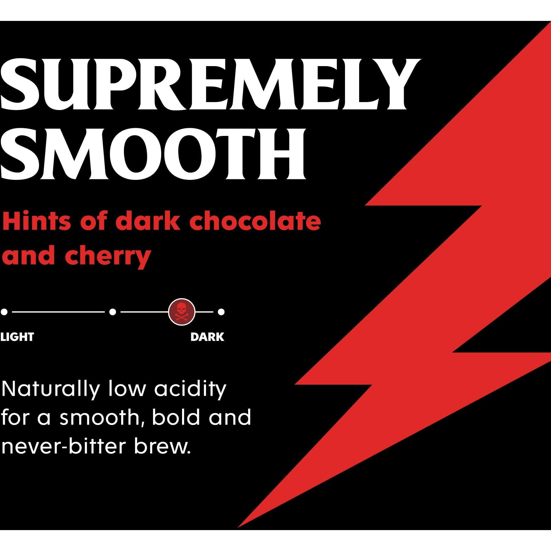 Death Wish Coffee Whole Bean Dark Roast - Extra Kick Of Caffeine - Usa Organic Coffee Beans - Fair Trade Arabica & Robusta Coffee Beans - Dark Roast Coffee Beans (80 Oz.)