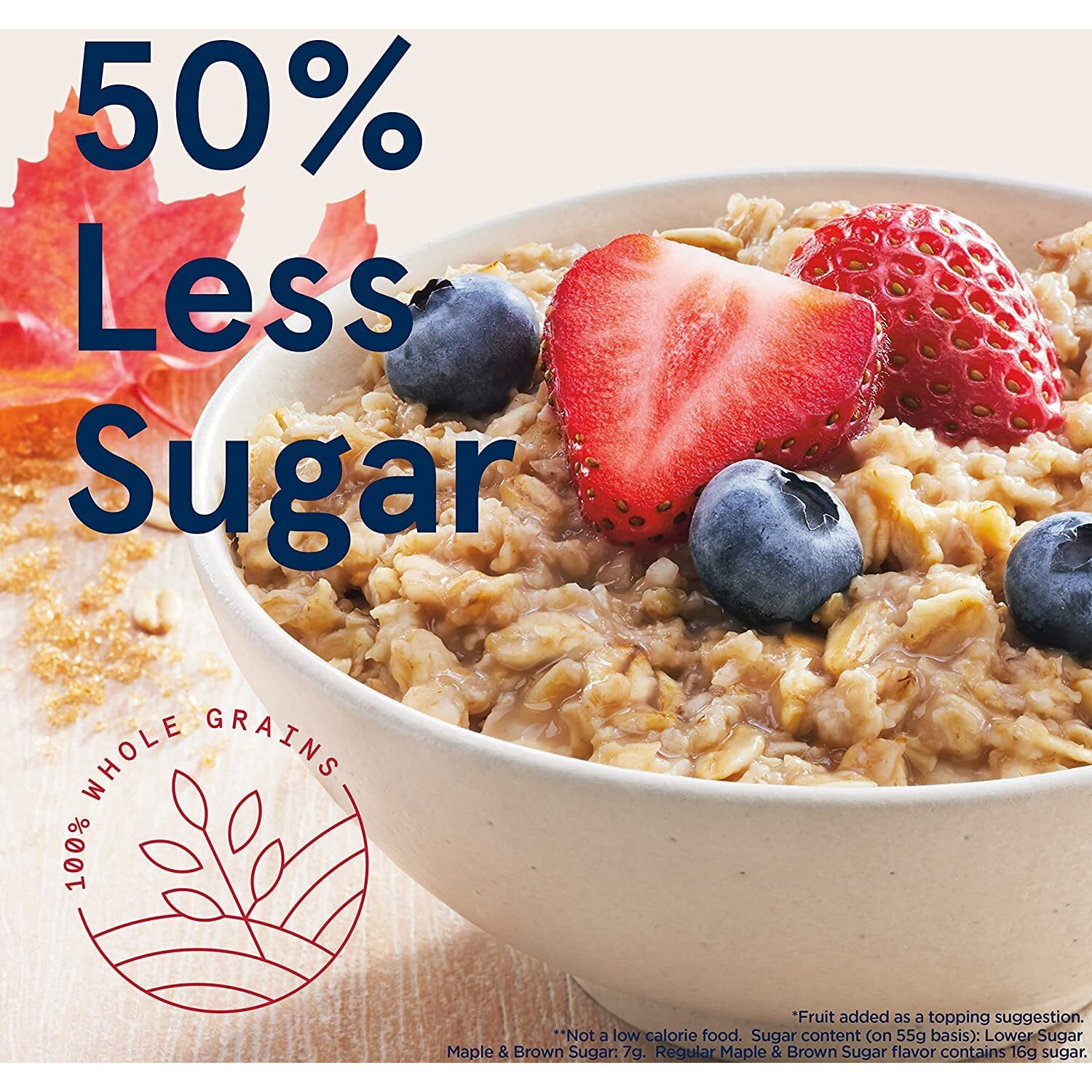 Quaker Instant Oatmeal Lower, Maple & Brown Sugar, 1.19 Oz - 44 Count (Pack Of 1)